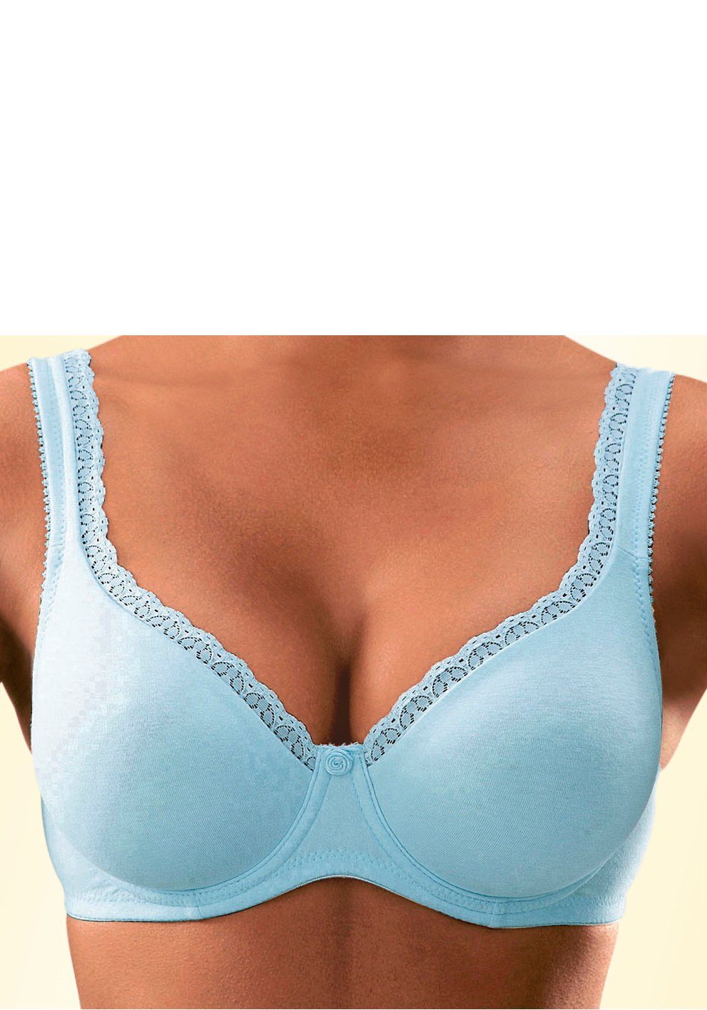 Petite fleur T-shirt-bh met ongevoerde, naadloze cups, gemaakt van katoen(Set van 2)