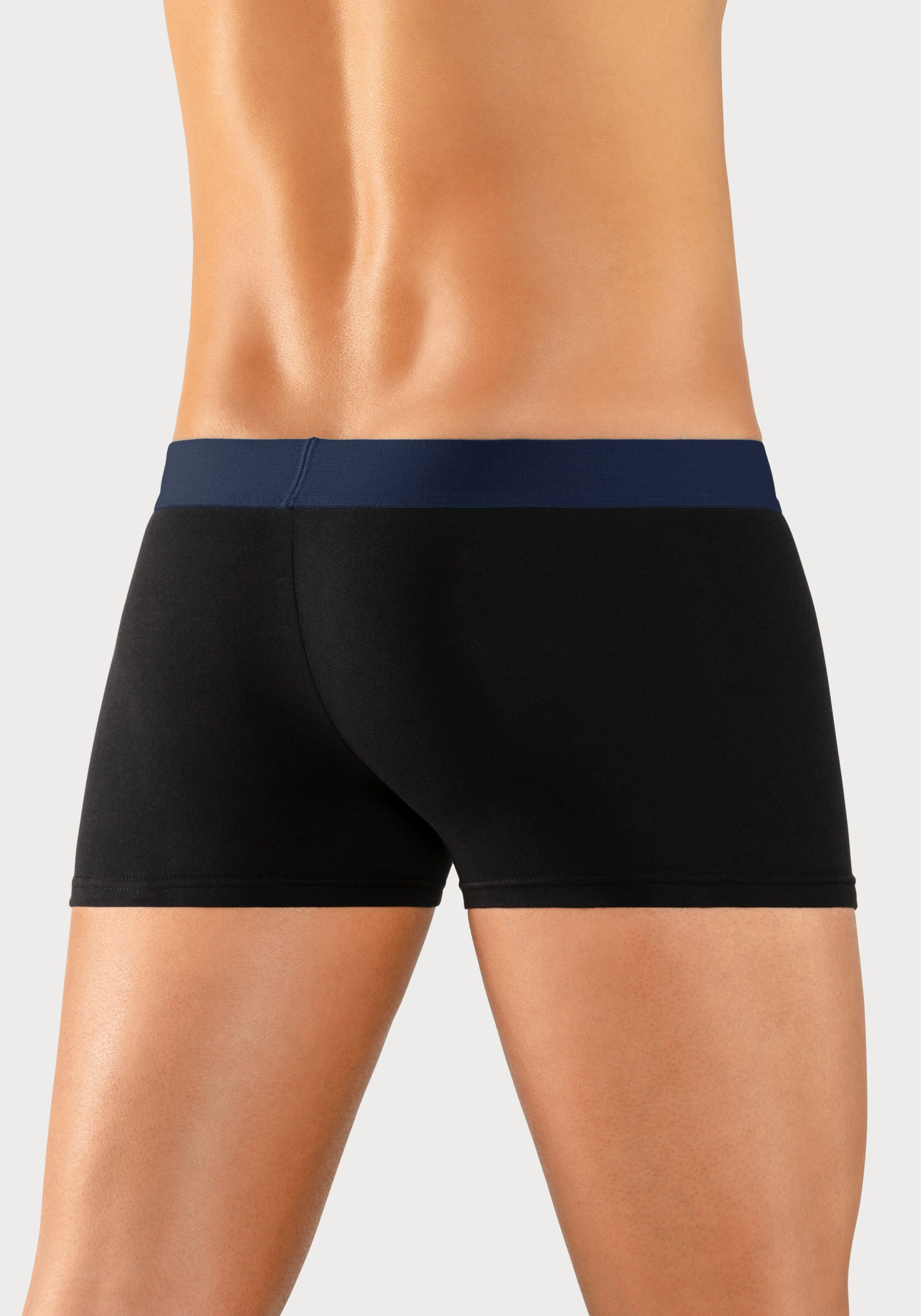s.Oliver RED LABEL Beachwear Hipster strak zittende boxershorts voor heren van katoenmix (set, 4 stuks)