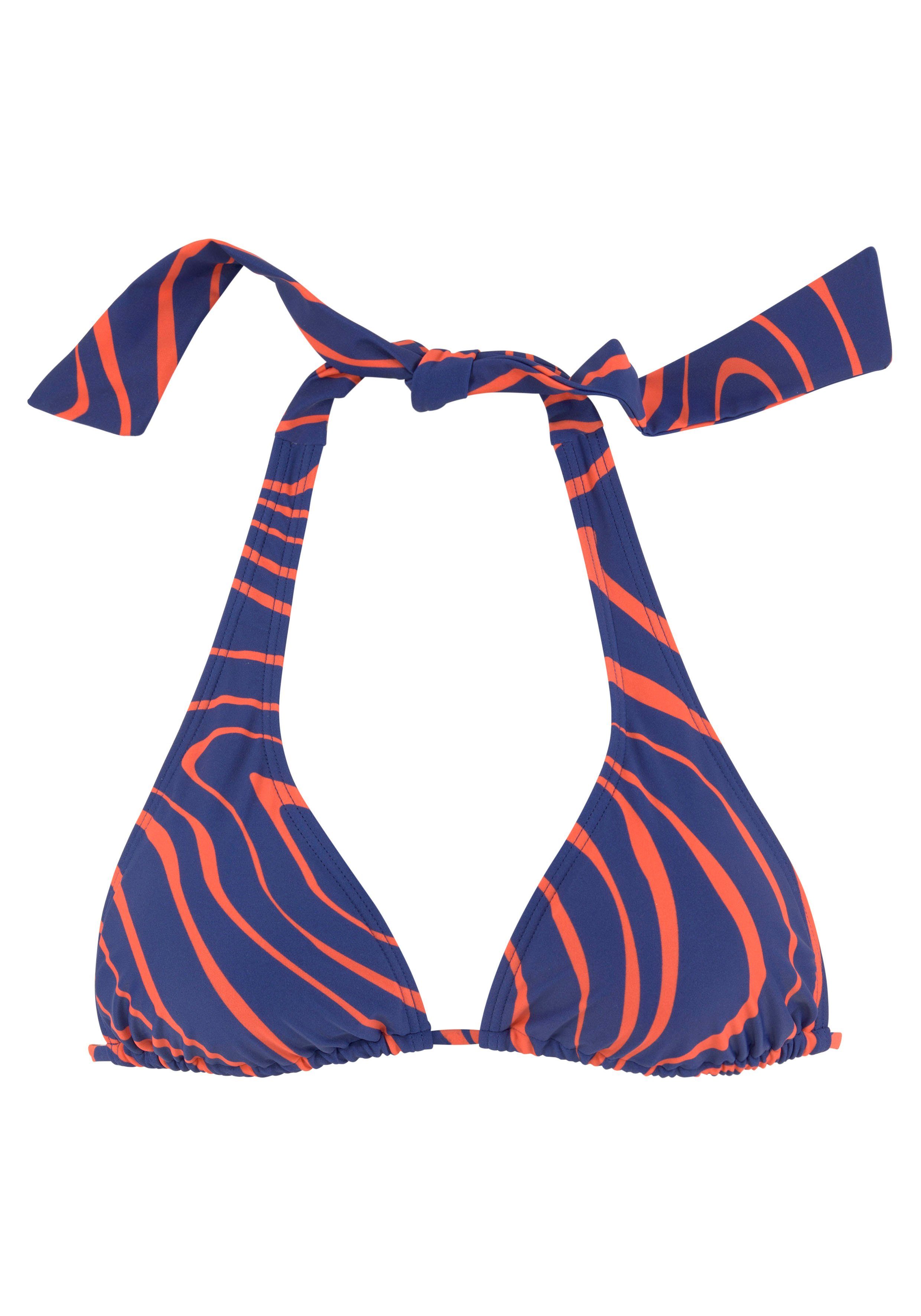 Buffalo Triangel-bikinitop Dune in trendy streep-look bikini's maat C/D C/D blauw
