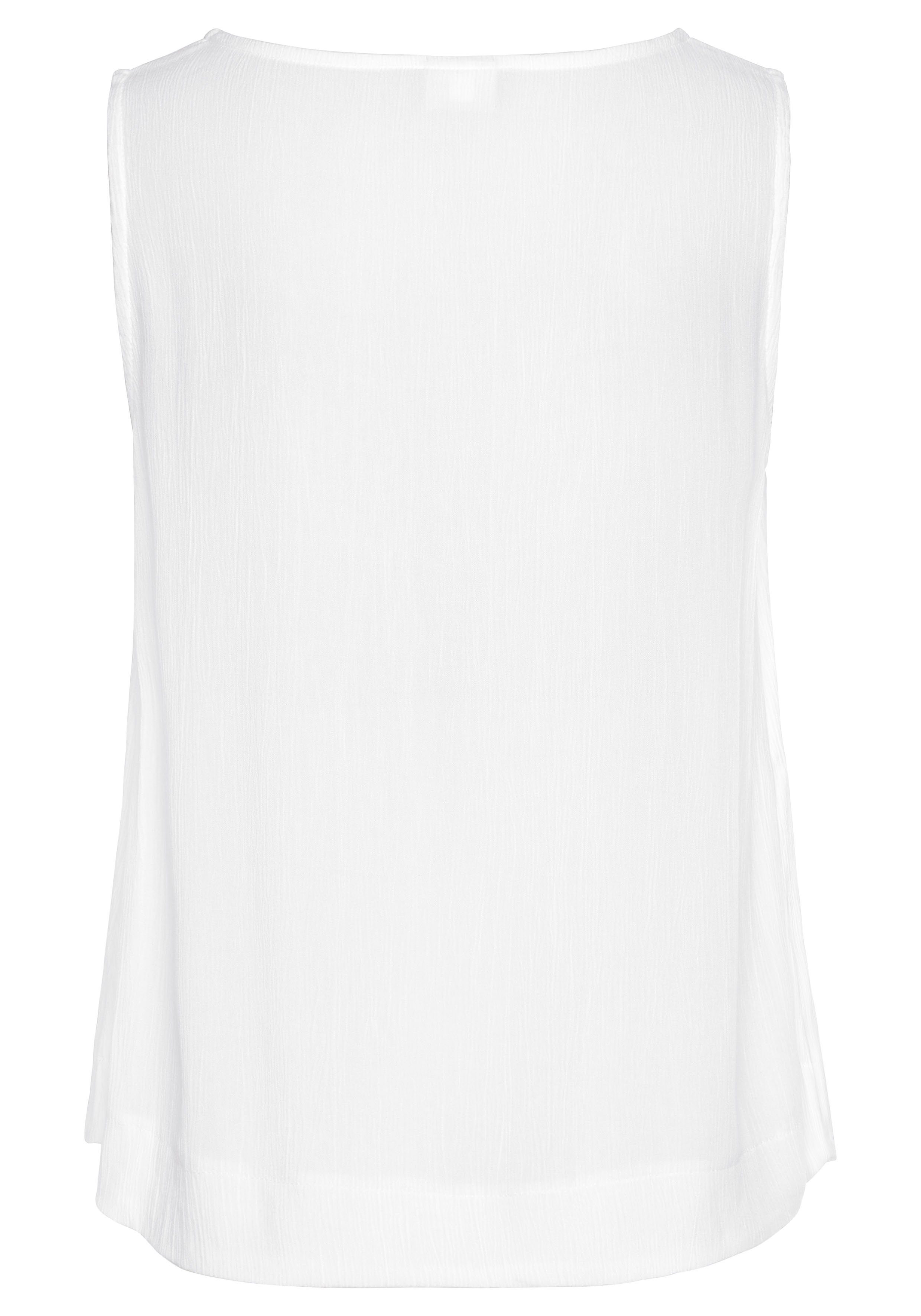 Buffalo Top van crêpe viscose met knoopsluiting, tanktop, overhemdblouse