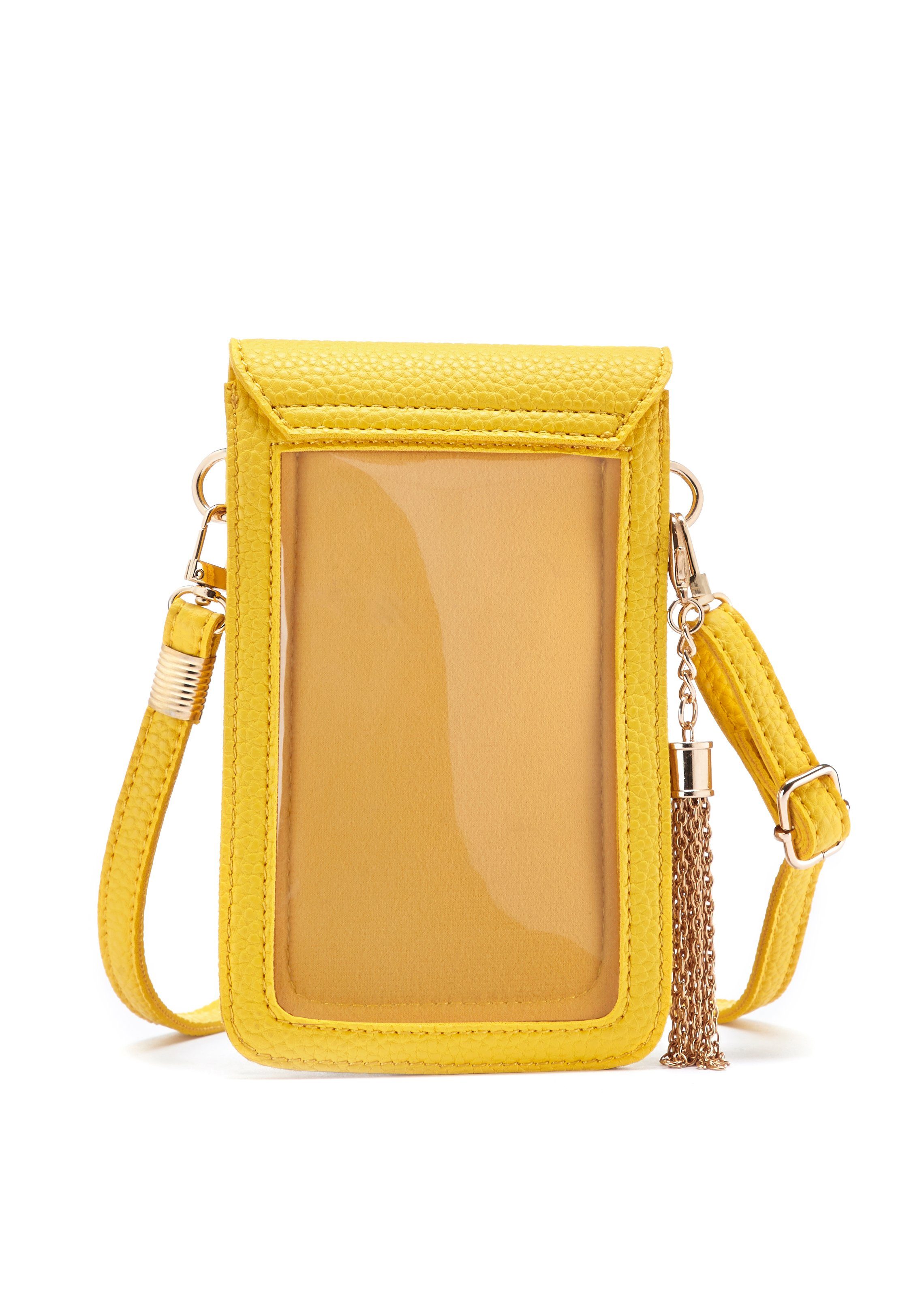 Lascana Schoudertas Gsm-tasje met kijkvenster, minibag, crossbody bag, vegan
