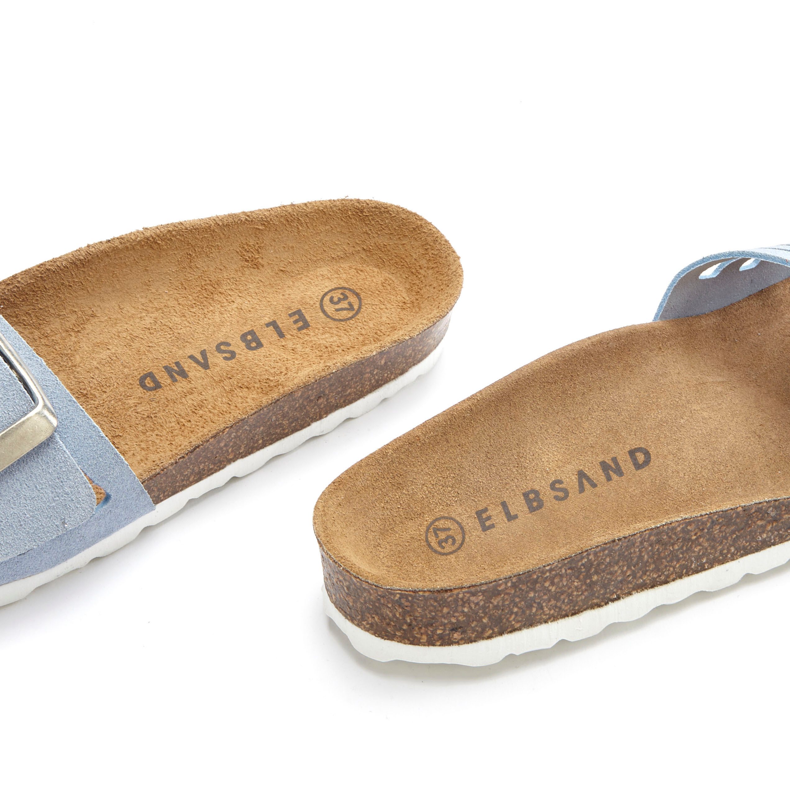 Elbsand Slippers Mule, Sandalen, open schoen van hoogwaardig leer met zacht comfortkurk voetbed