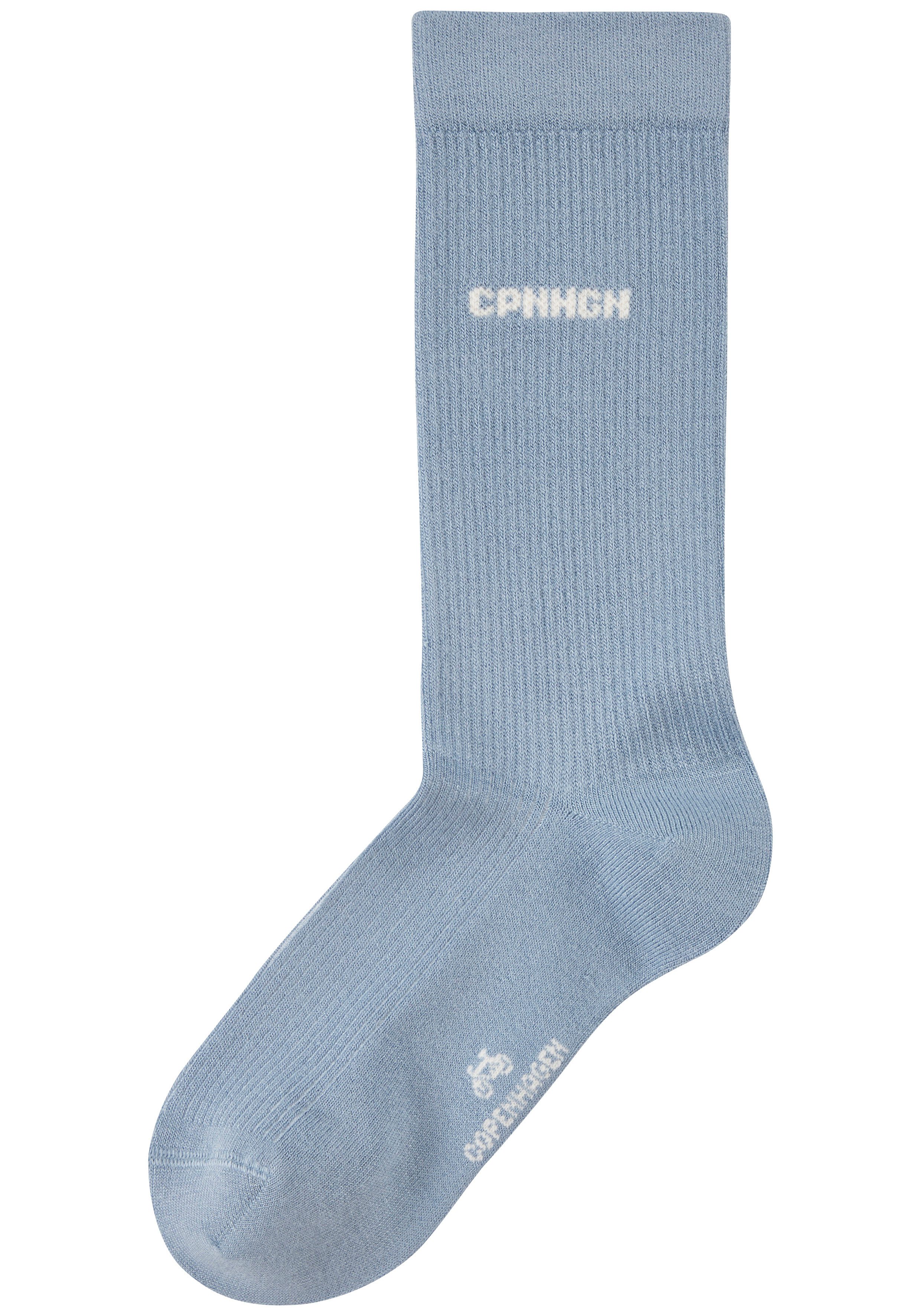 Copenhagen Studios Basic sokken met ribstructuur en borduursel (set, 3 paar)