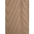 lascana trui met staande kraag met een uitgebreid breipatroon bruin