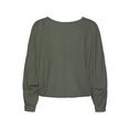 vivance blouse zonder sluiting met knoopdetail bij de zoom groen