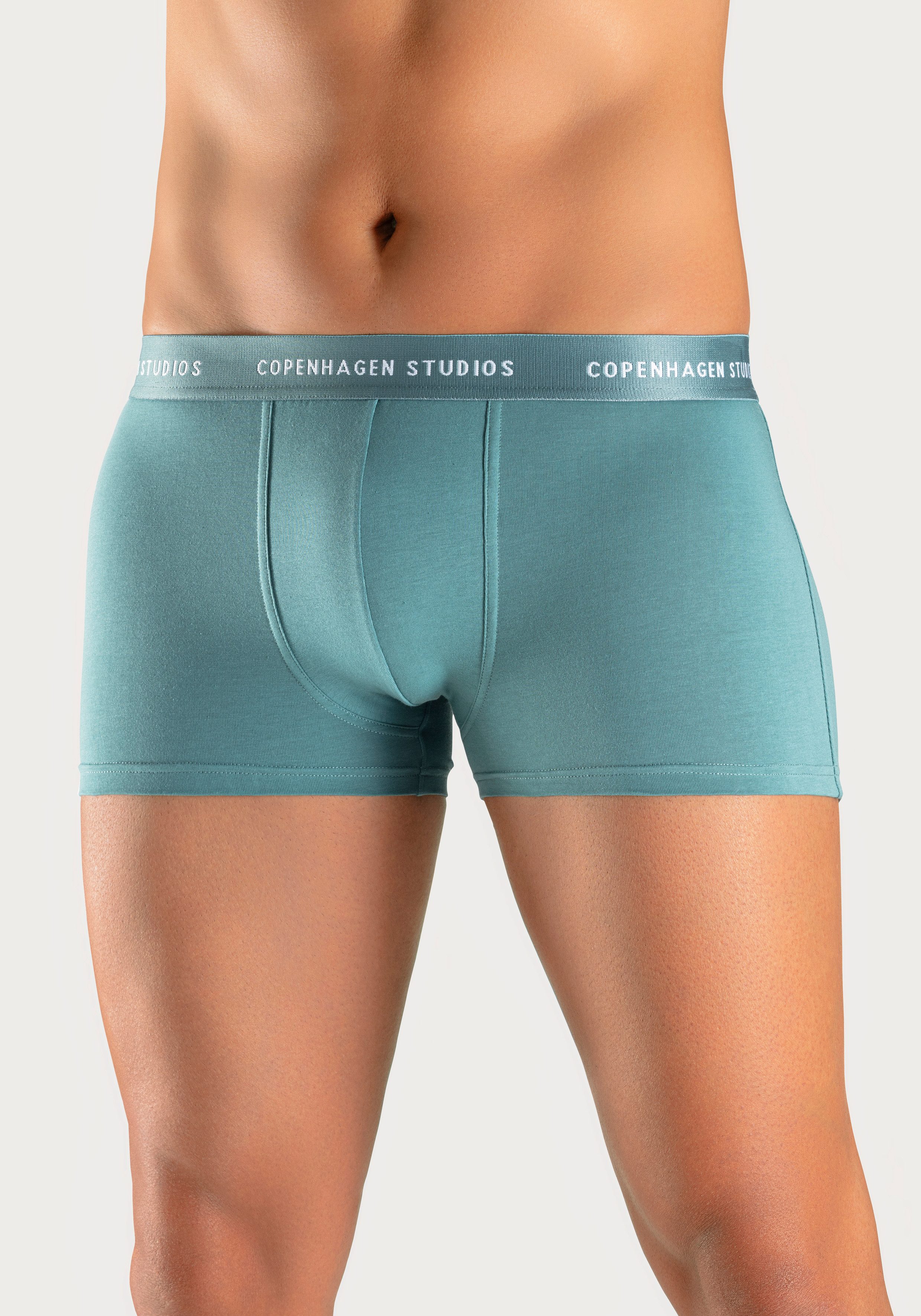 Copenhagen Studios Boxershort voor heren met gekleurde logo-tailleband (3 stuks) heren maat M groen