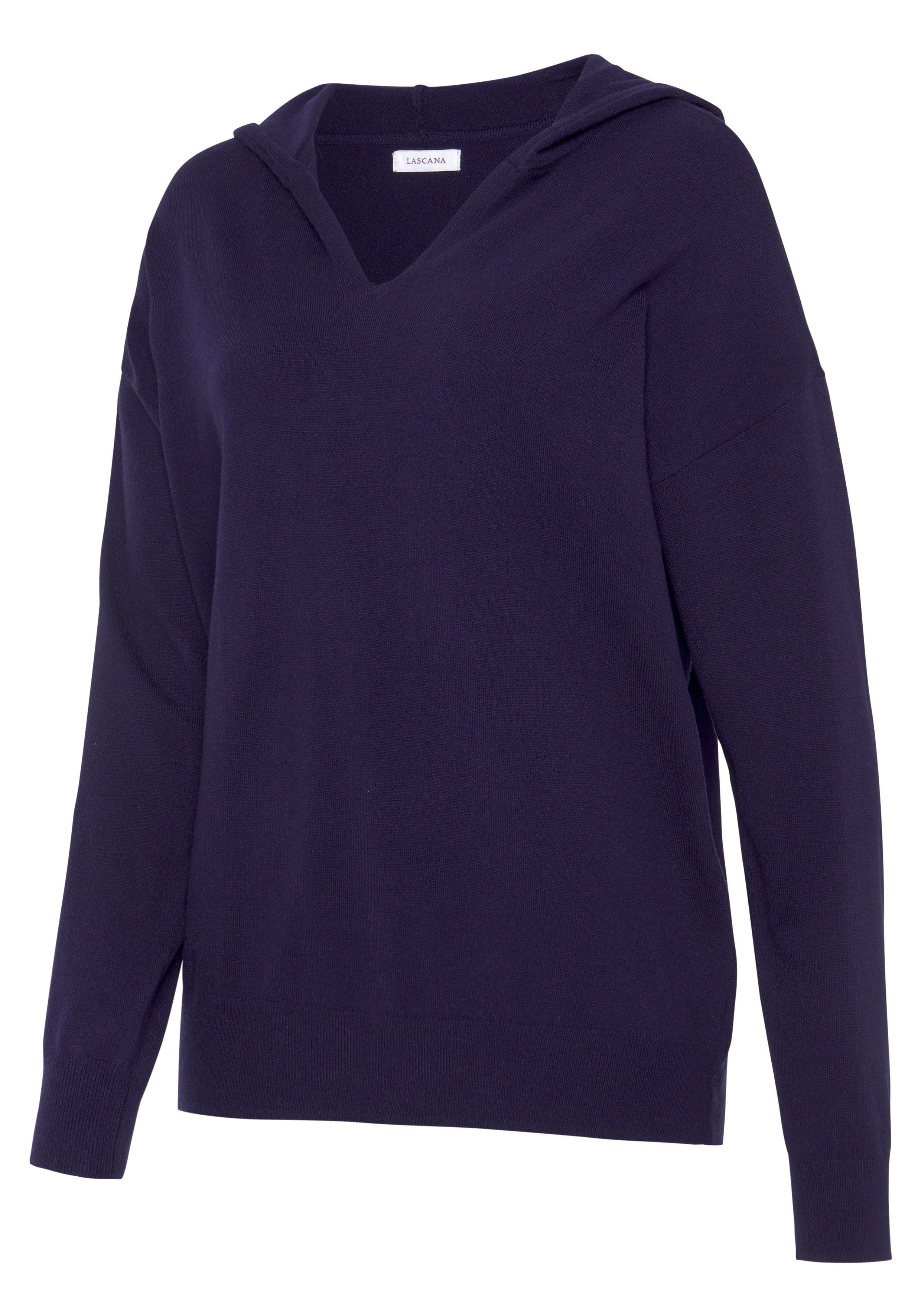 Lascana Gebreide trui Hoodie Capuchonsweatshirt van zachte viscosemix, loungewear