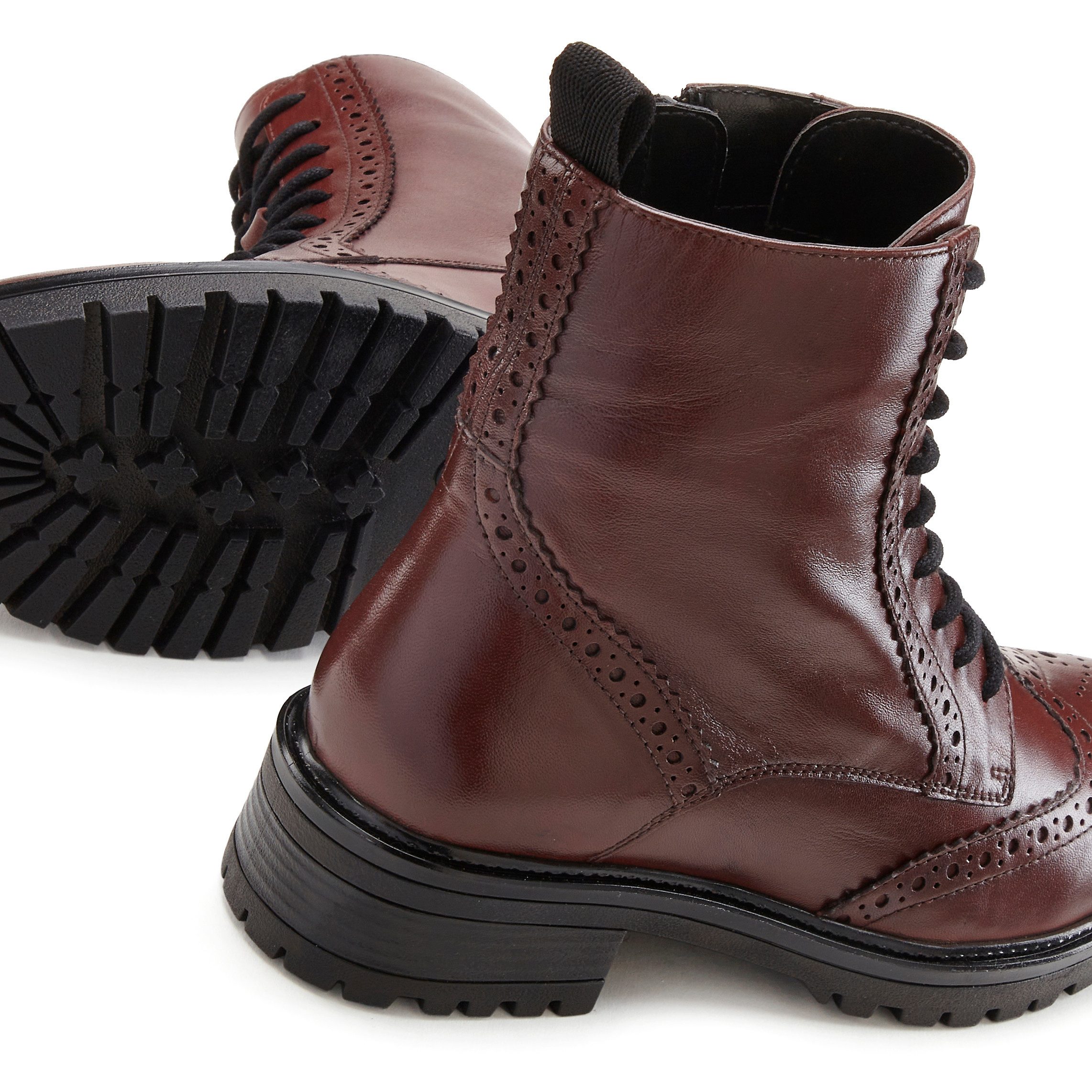 Lascana Veterschoenen Veterschoen, enkellaarsjes, leer, veters en rits