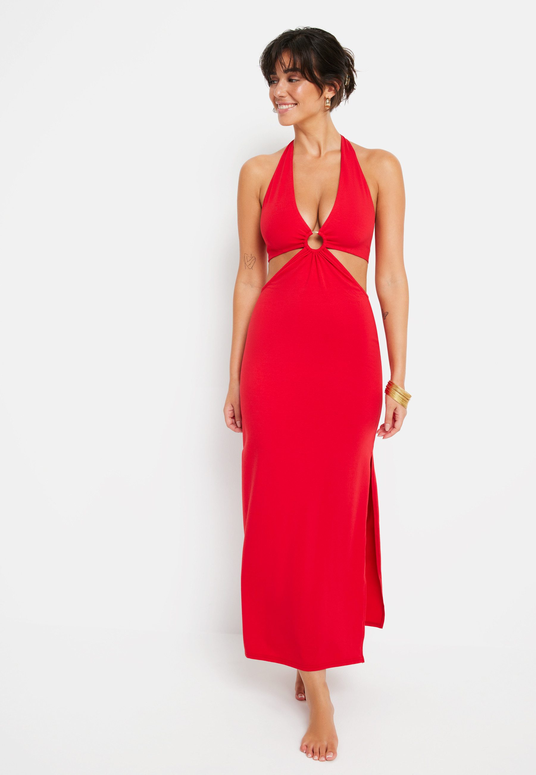 LSCN by LASCANA Jurk in haltermodel met uitsparingen