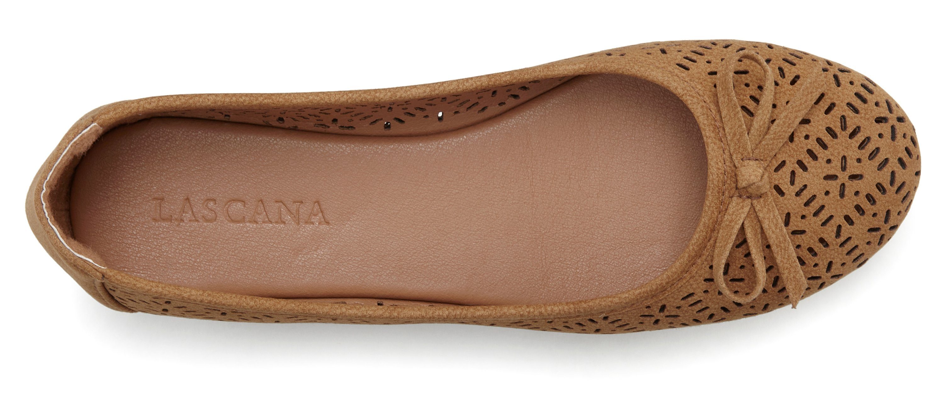 Lascana Ballerina's Vrijetijdsschoen, slipper, lage schoen met kleine cut-outs VEGAN