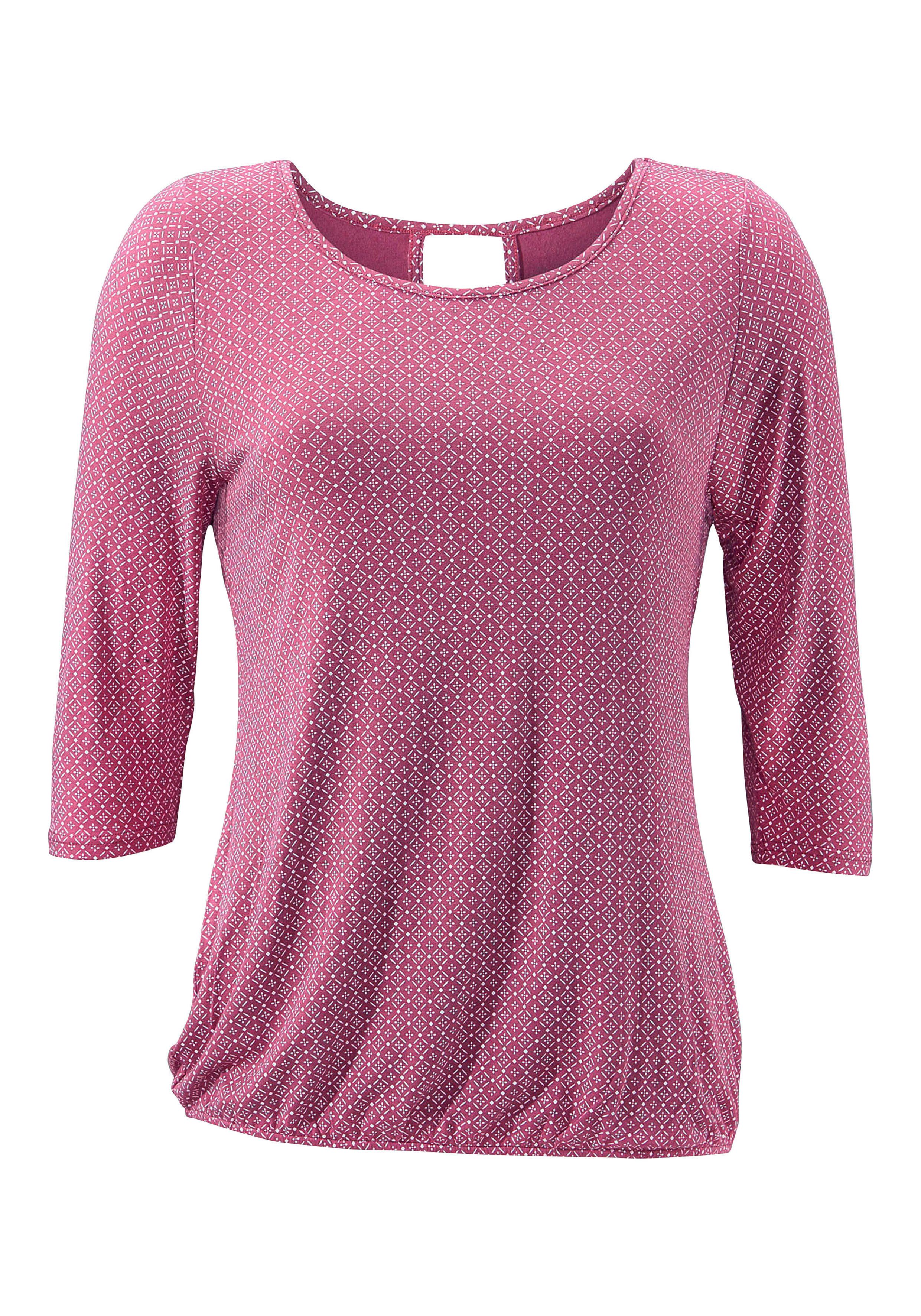 Lascana Shirt met 3/4-mouwen Met modieuze cut out van zachte viscose-stretch (Set van 2)