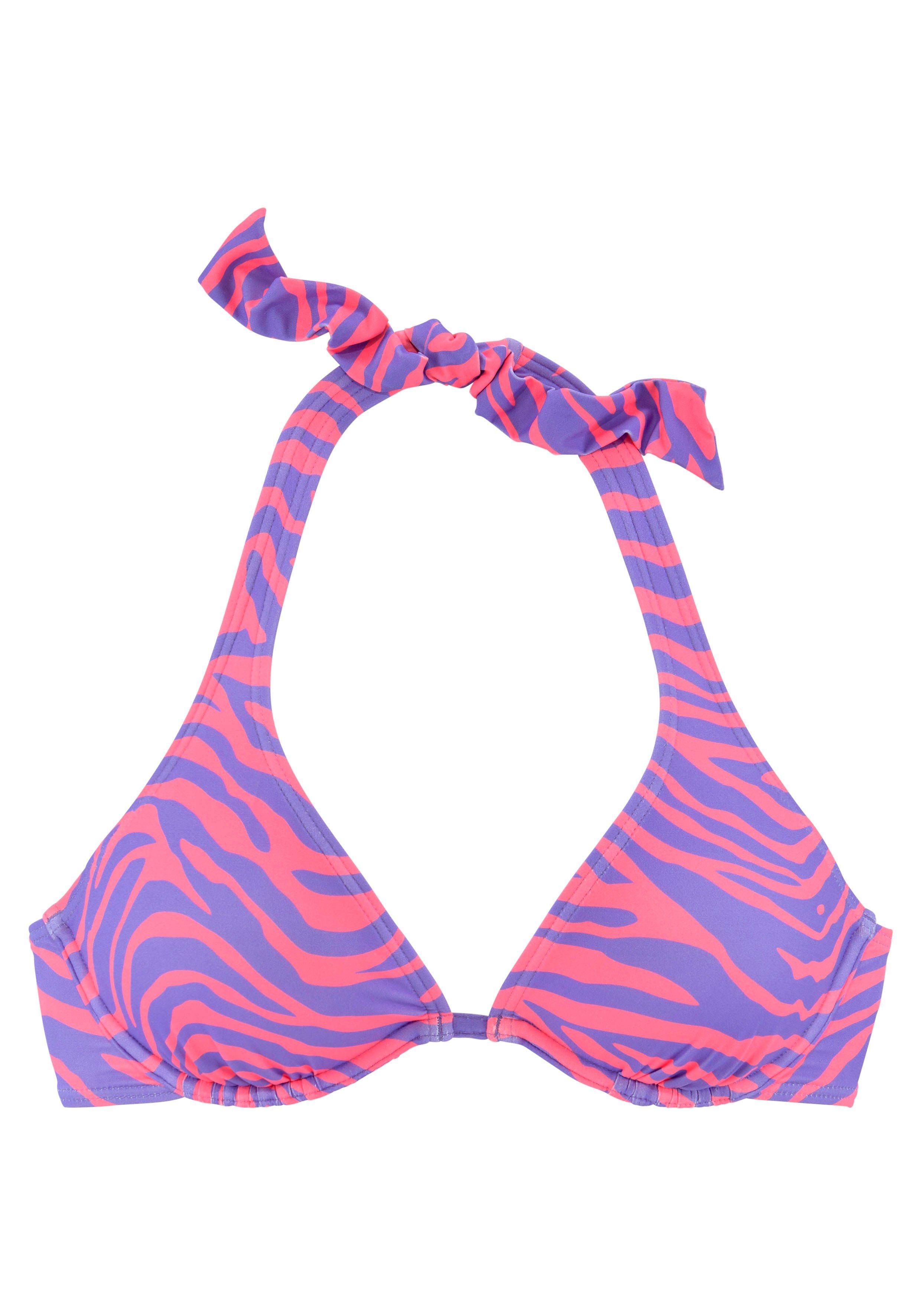 Venice Beach Bikinitop met beugels Fjella in tweekleurige animal-look