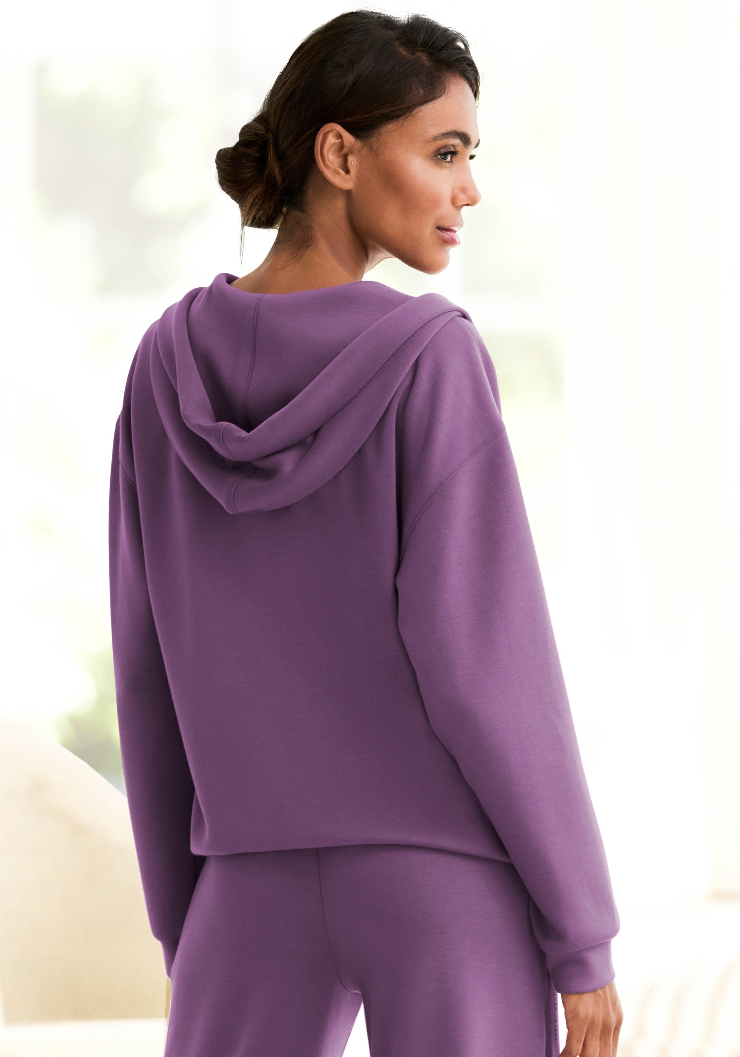French Connection Hoodie met v-hals en brede kraag, loungewear