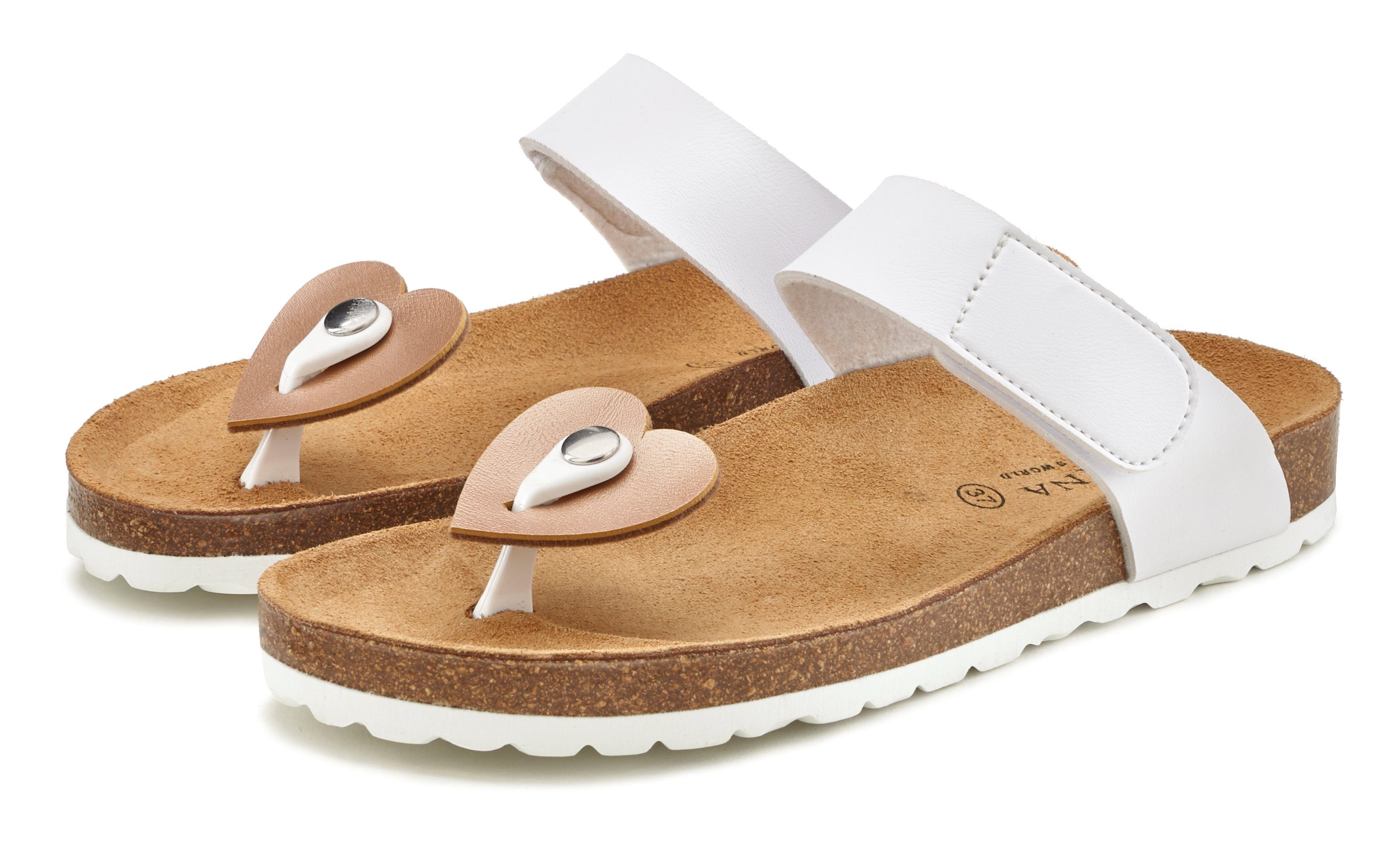Lascana Slippers Mule, sandaal, open schoen, kurkvoetbed, 2 afneembare bovenkanten (3-delig)