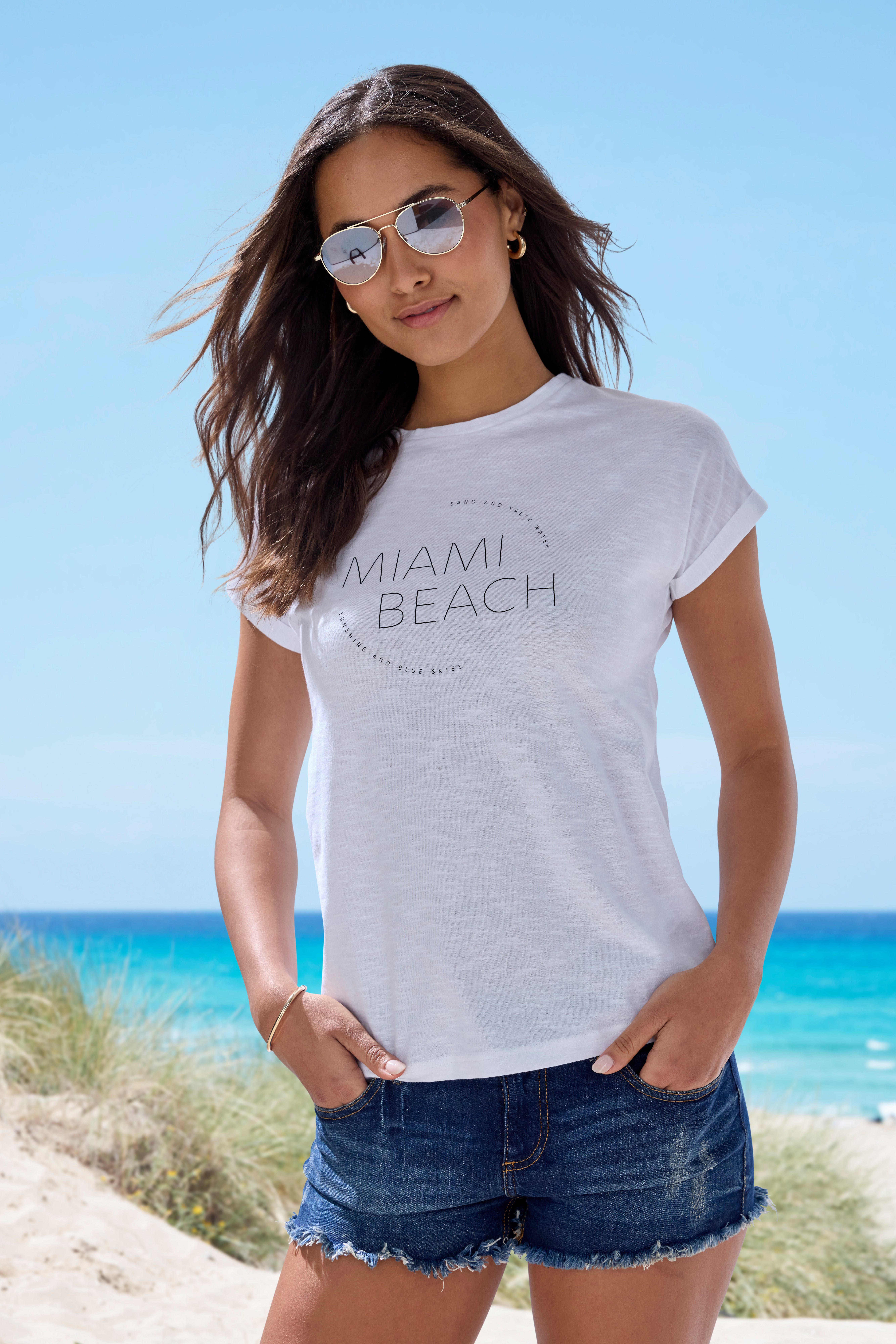 Vivance T-shirt Met modieuze frontprint in een zachte katoenkwaliteit