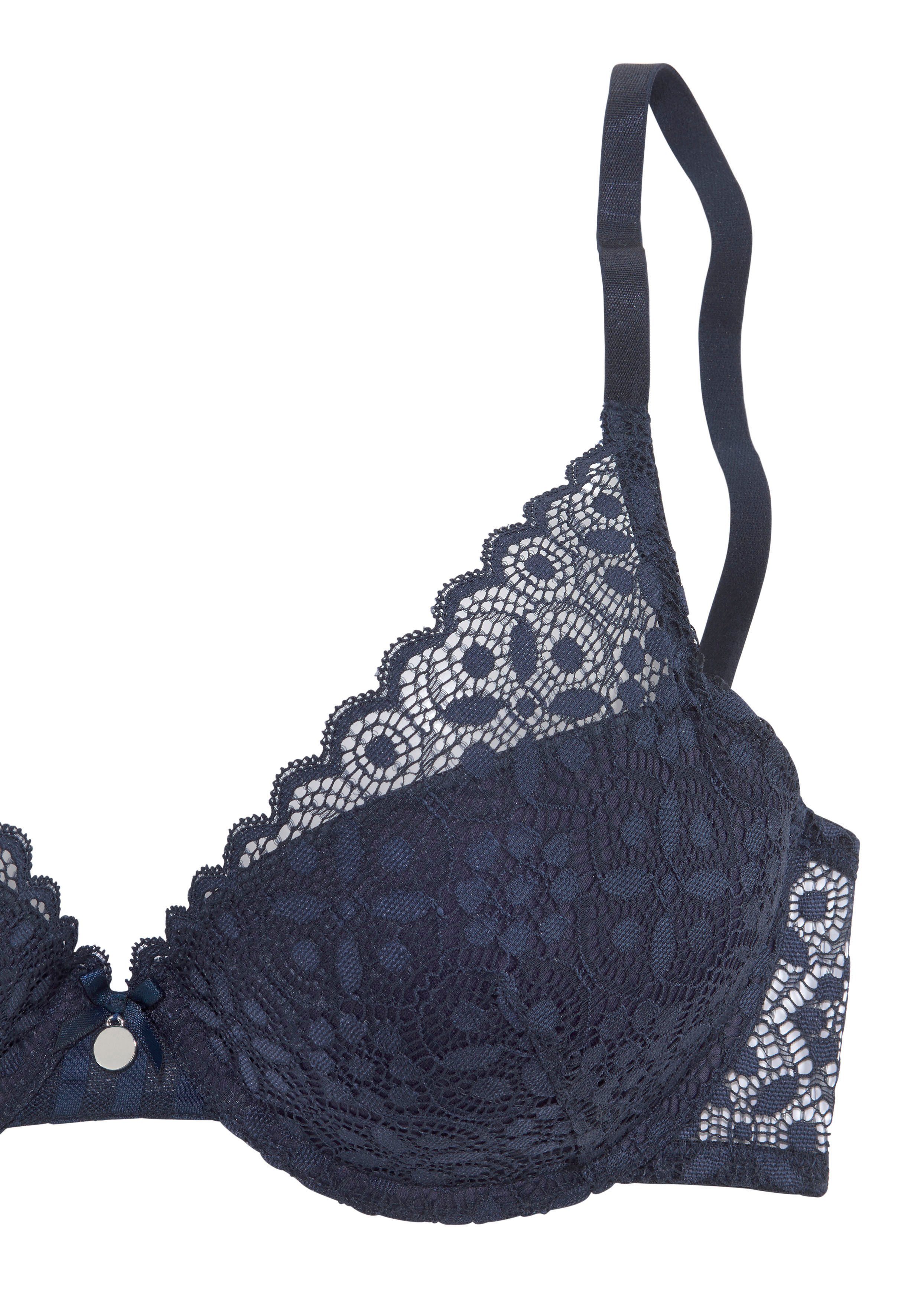 s.Oliver RED LABEL Beachwear Push-up-bh AMELIE van transparante bloemetjeskant, dessous
