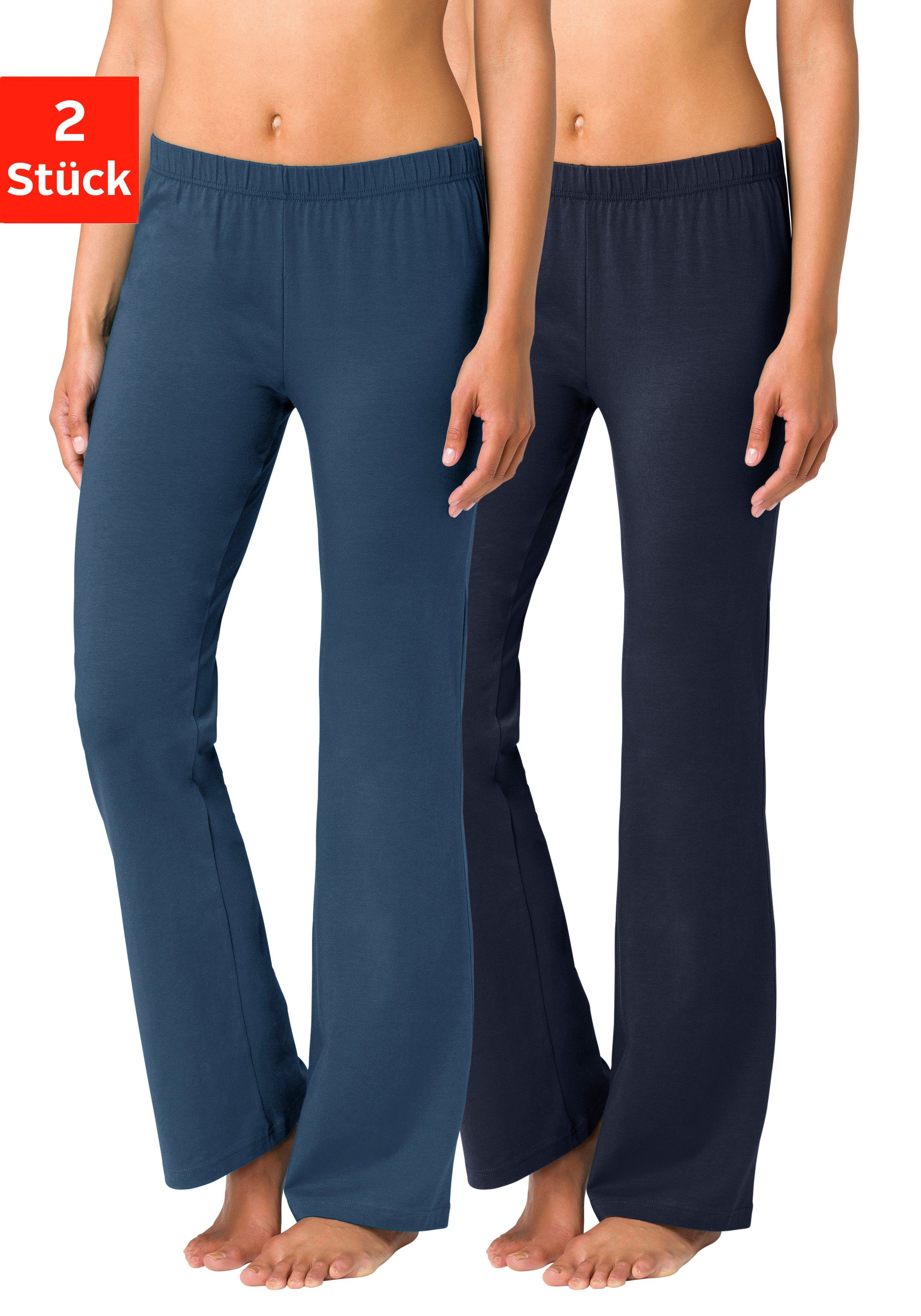 vivance active Jazzpants met licht uitlopende pijpen, loungewear (2-delig, Set van 2)