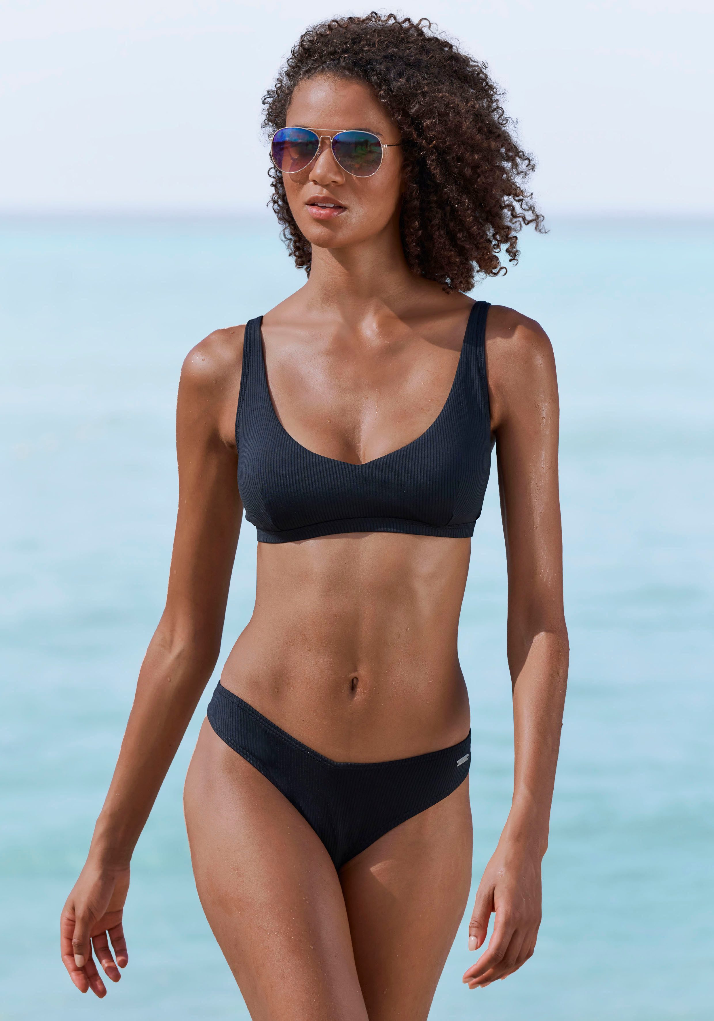 Venice Beach Bustierbikinitop Lucky van geribbelde structuurstof