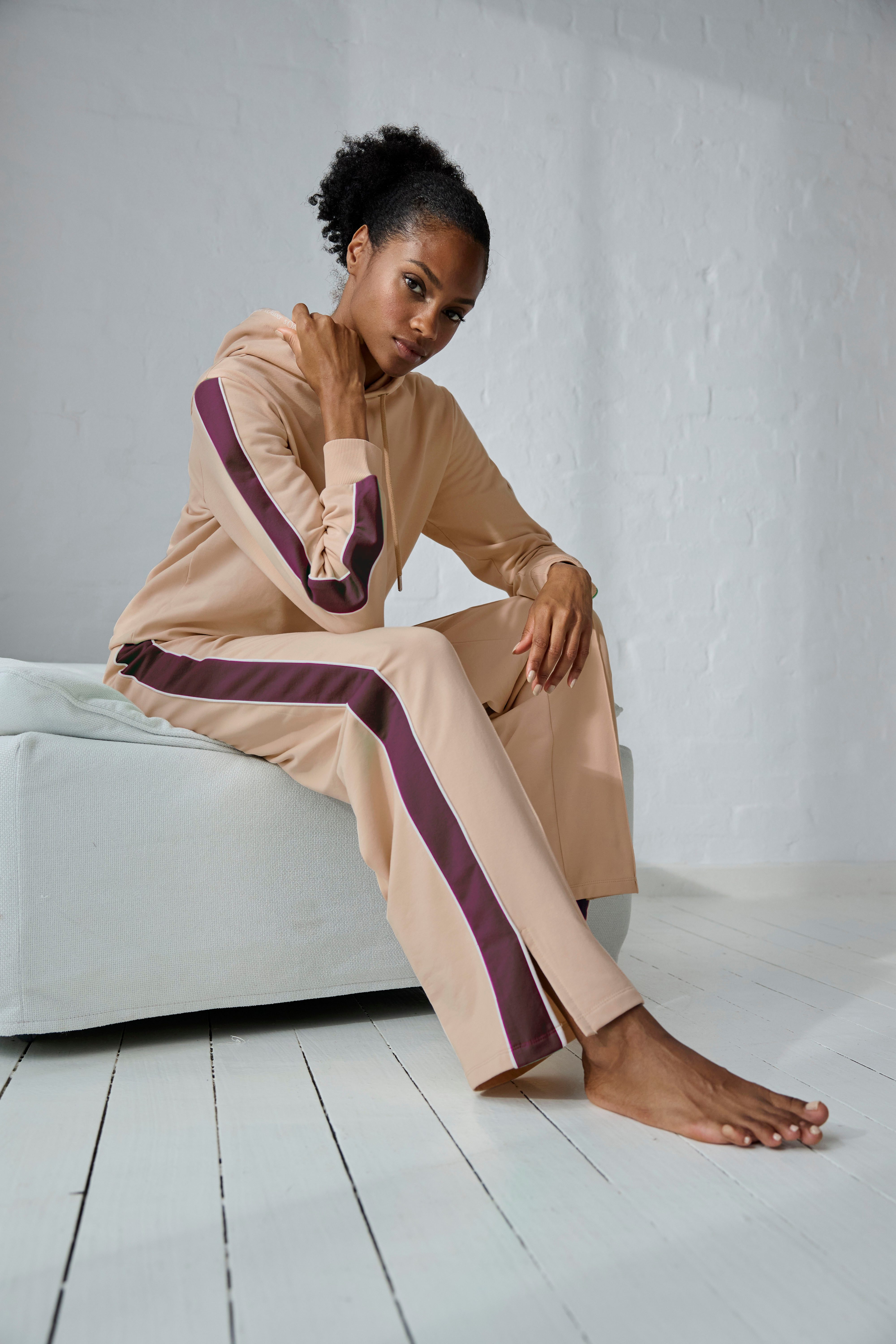 s.Oliver RED LABEL Beachwear Sweatbroek Loungebroek met contraststrepen en pipings, loungewear