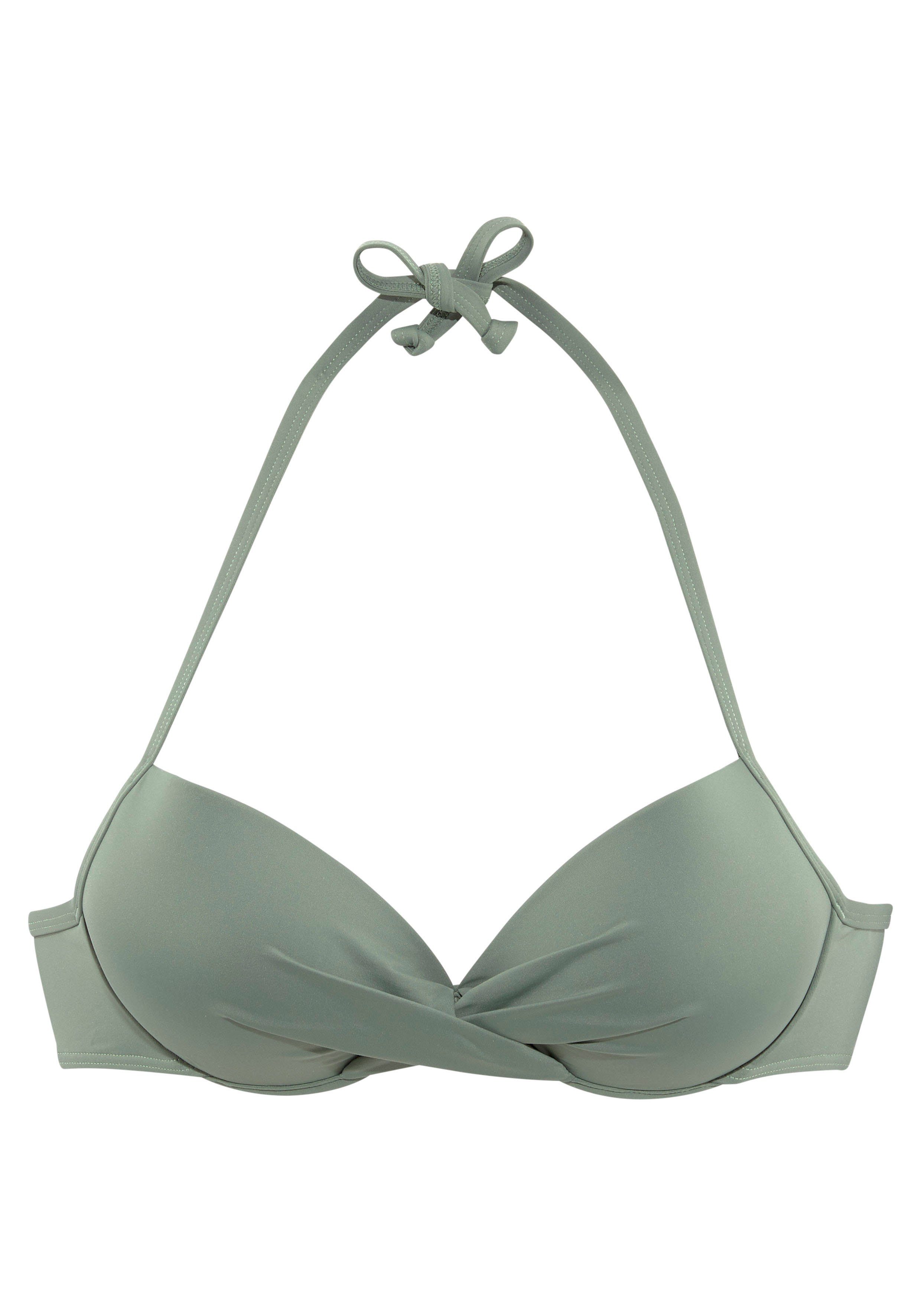 s.Oliver RED LABEL Beachwear Push-upbikinitop Spain in wikkellook push-up bikini's maat 32 A groen