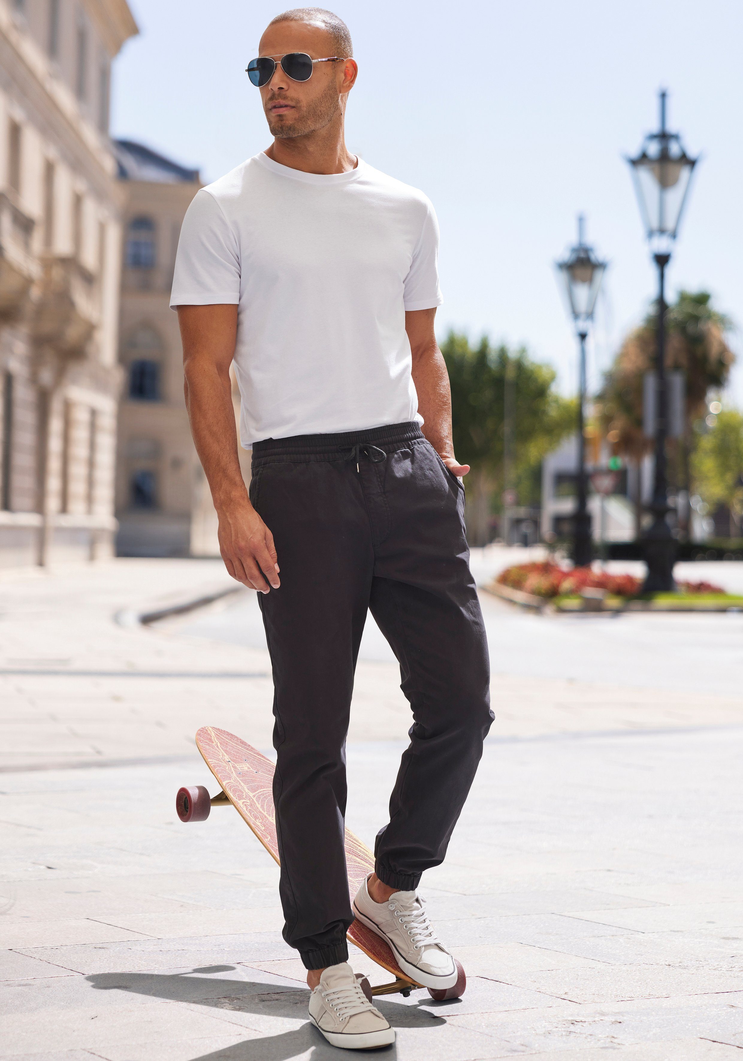 John Devin Joggingbroek Jogpants elastische katoenkwaliteit