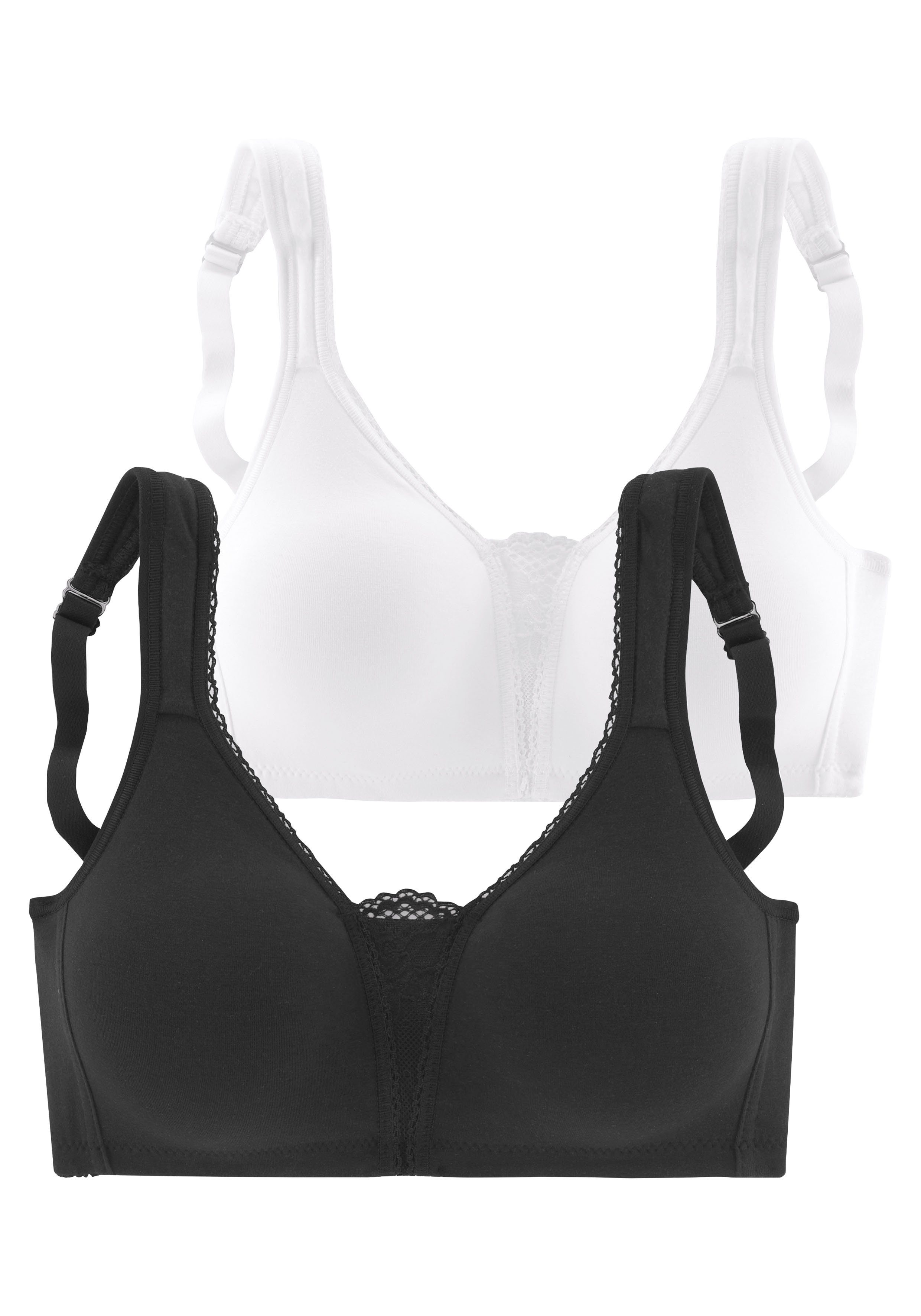 Petite fleur Soft-bh zonder beugels met kanten details (Set van 2)