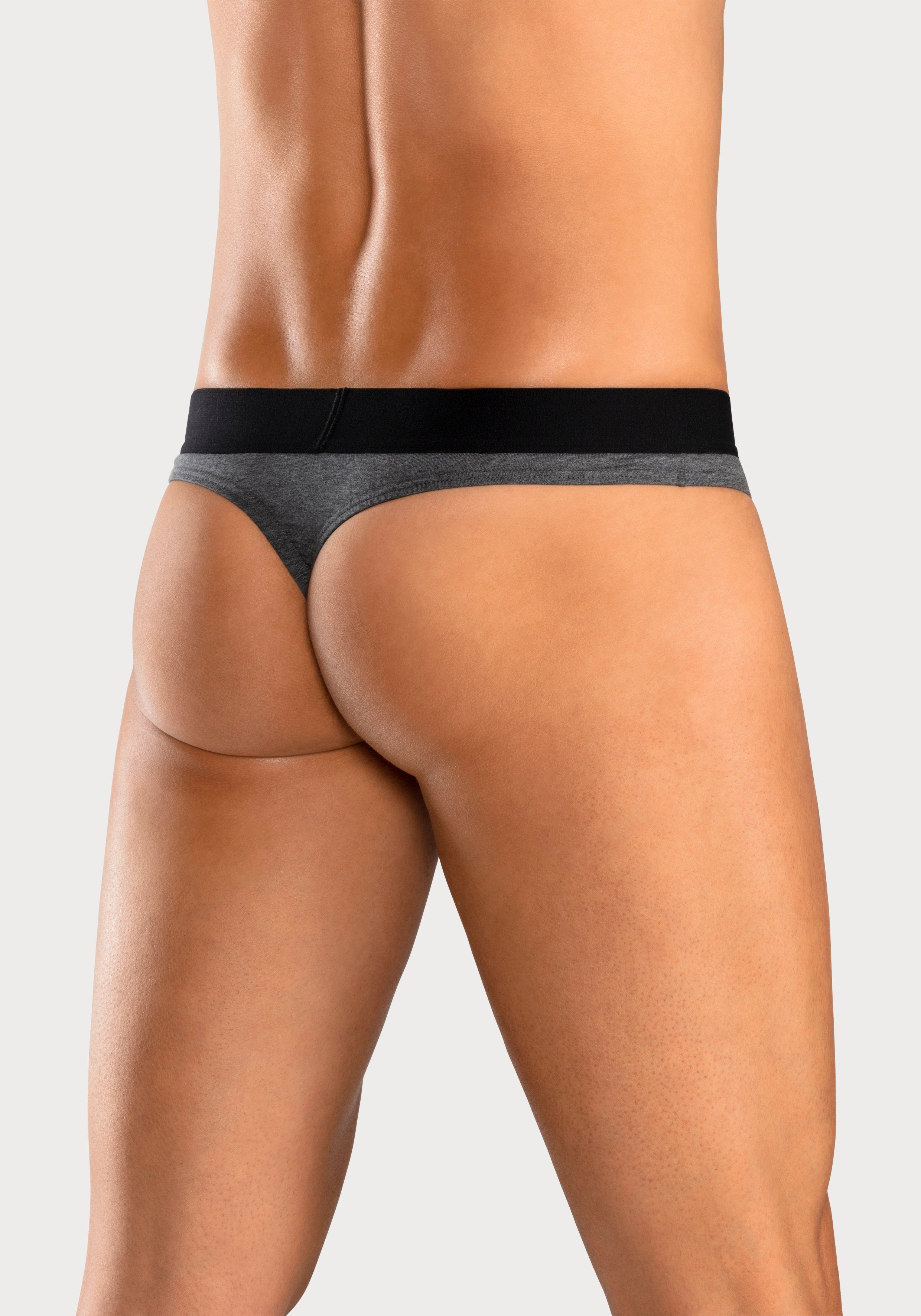 Bruno Banani String met gestreepte logoweefband (set, 5 stuks)