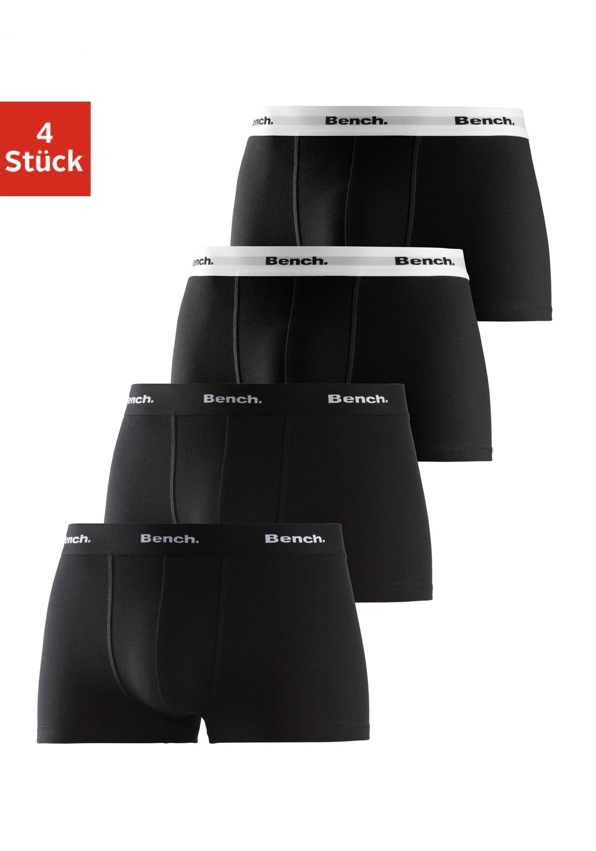 Bench. Hipster strak zittende boxershorts van katoenmix (set, 4 stuks)