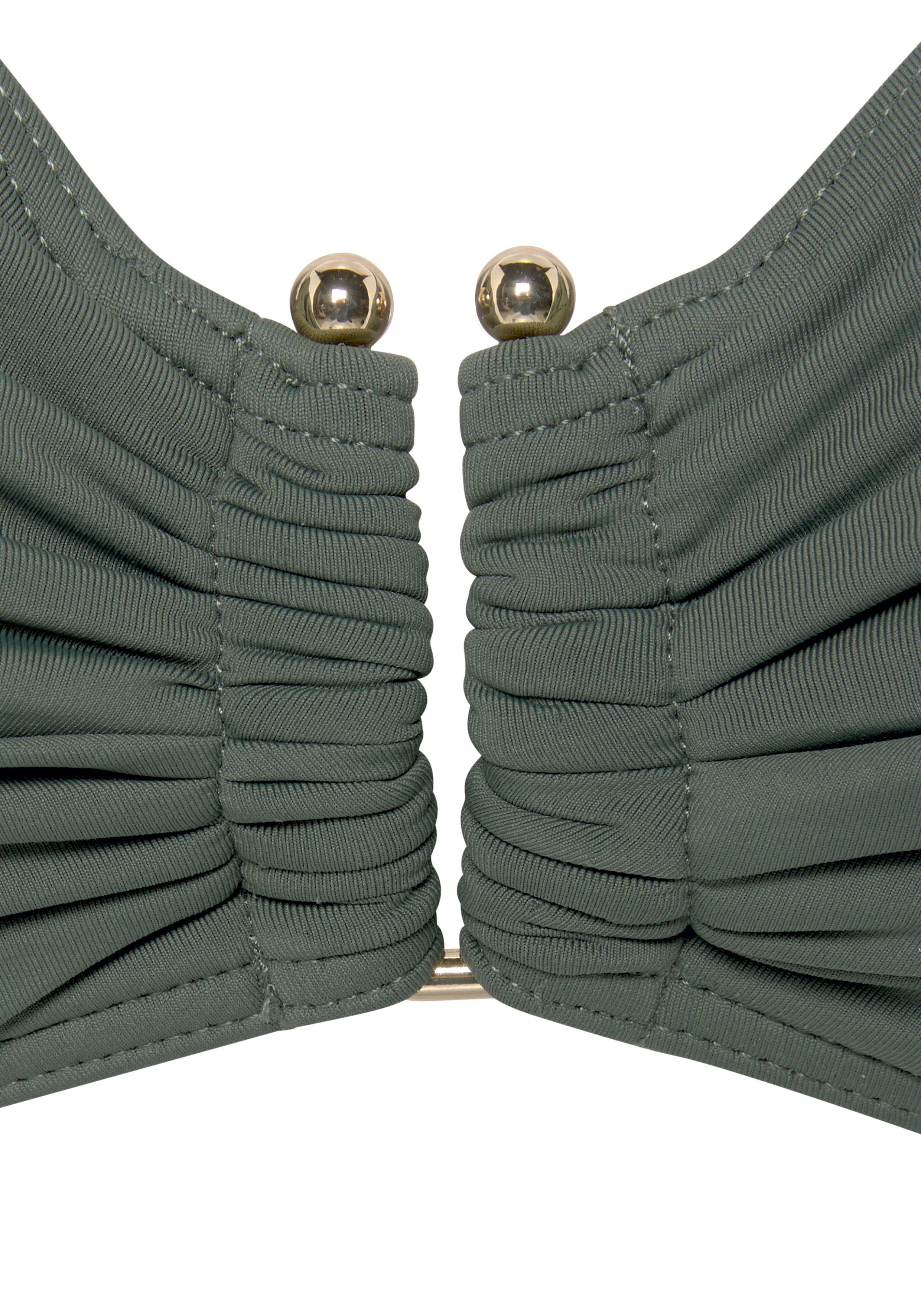 Lascana Beugelbikinitop Italy met goudkleurige accessoire