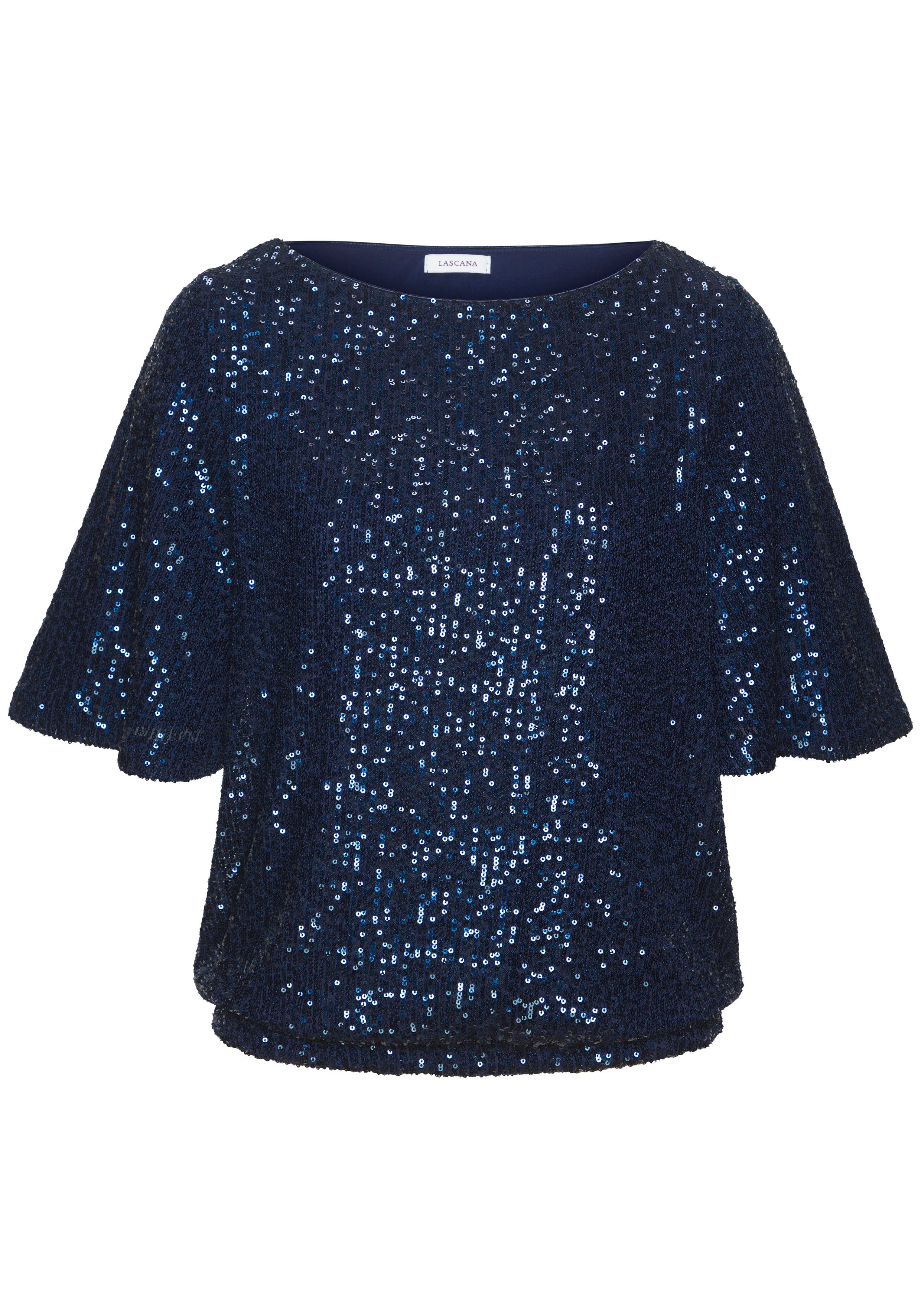 Lascana Shirt met pailletten met wijde mouwen, feestelijk glittershirt, partyshirt