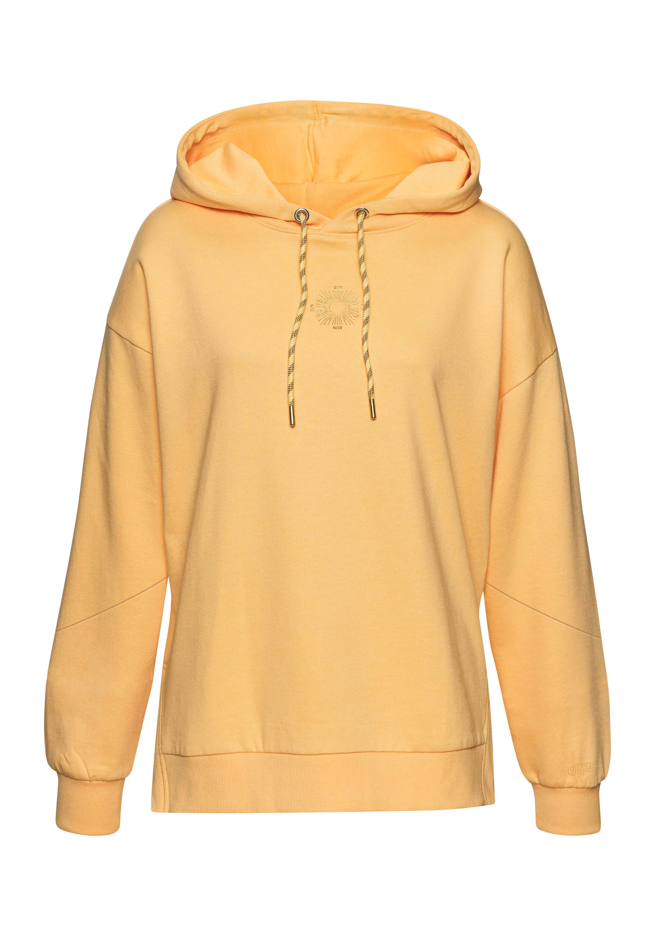Buffalo Hoodie Capuchon sweatshirt met grote rugprint - met glanseffect, loungewear
