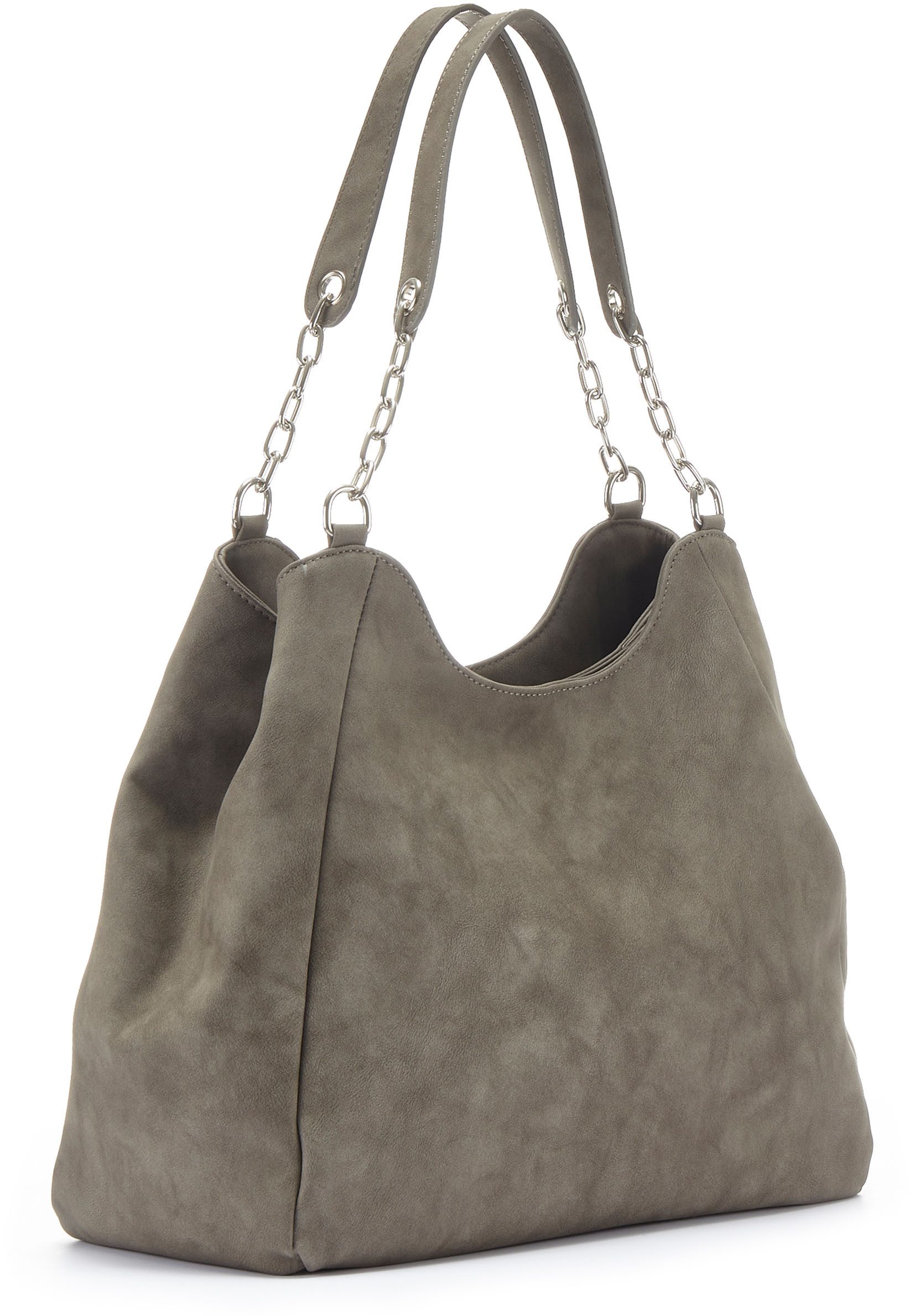 Vivance Tas Schoudertas met zilverkleurige details, damestas, shopper, handtas vegan