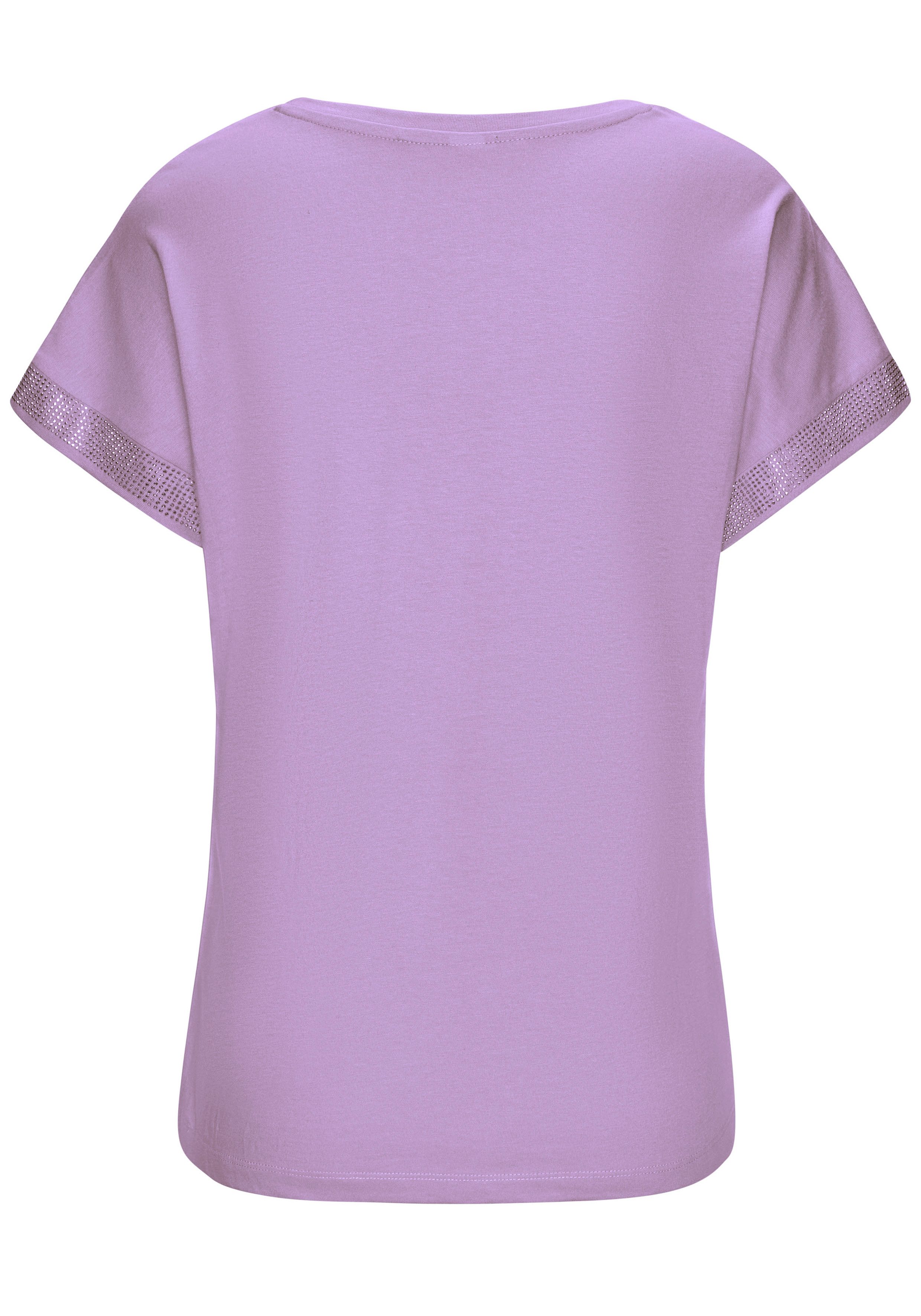 Lascana Shirt met korte mouwen Met glinsterend strass-ontwerp op de arm