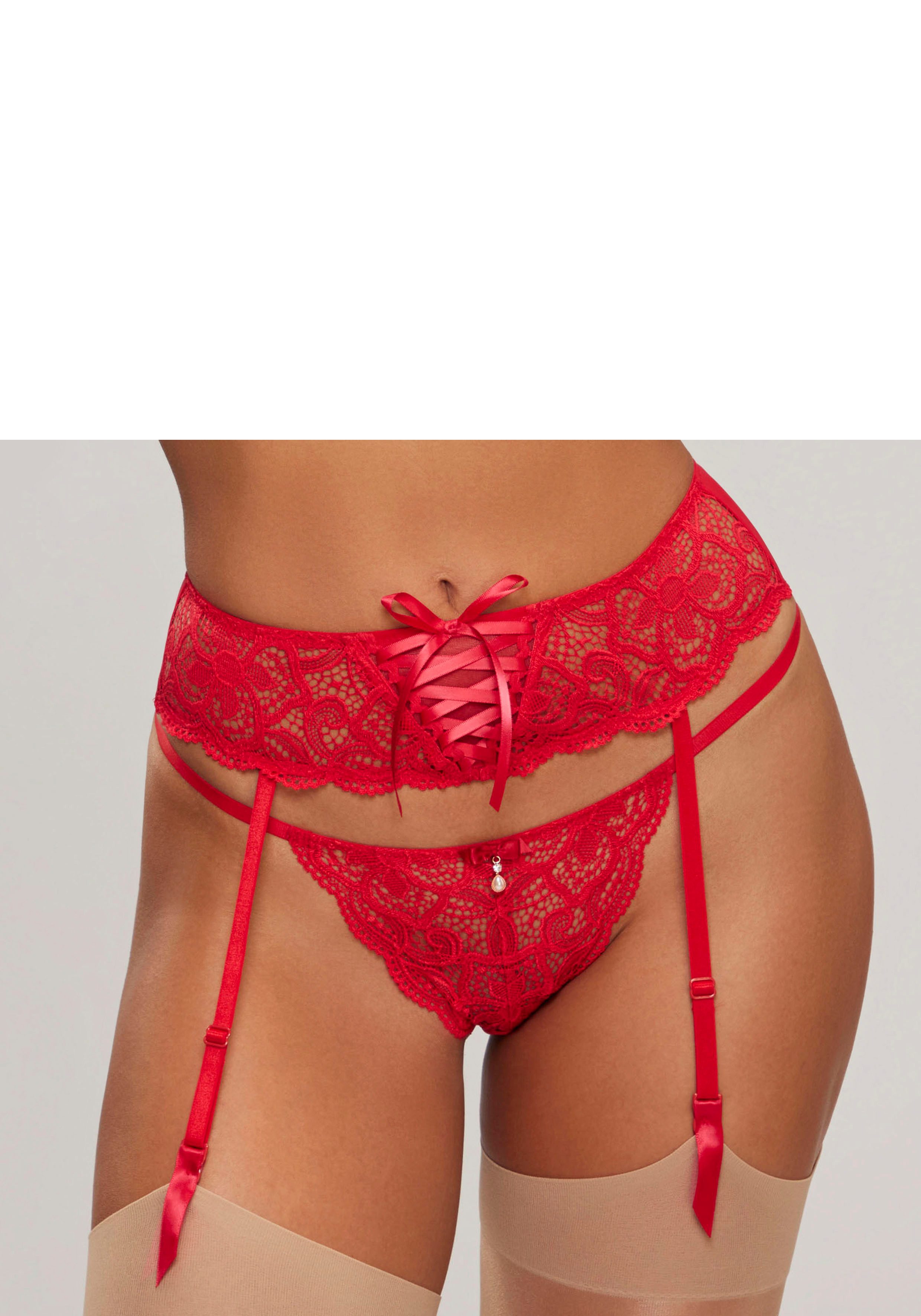 Lascana Jarretelgordeltje Nikoletta met opwindende vetersluiting, sexy dessous