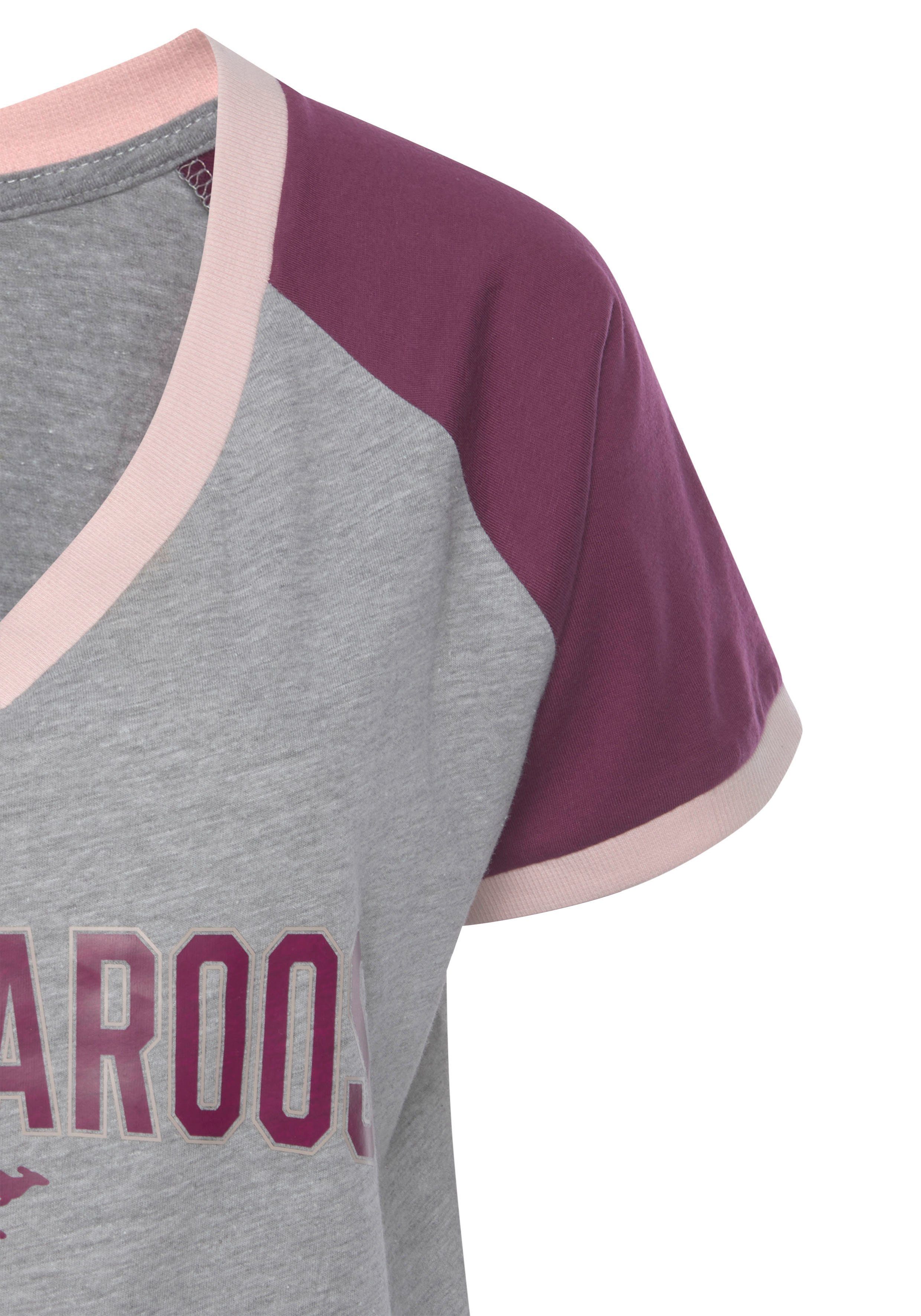 KangaROOS Shortama met contrastkleurige raglanmouwen (2-delig, 1 stuk)
