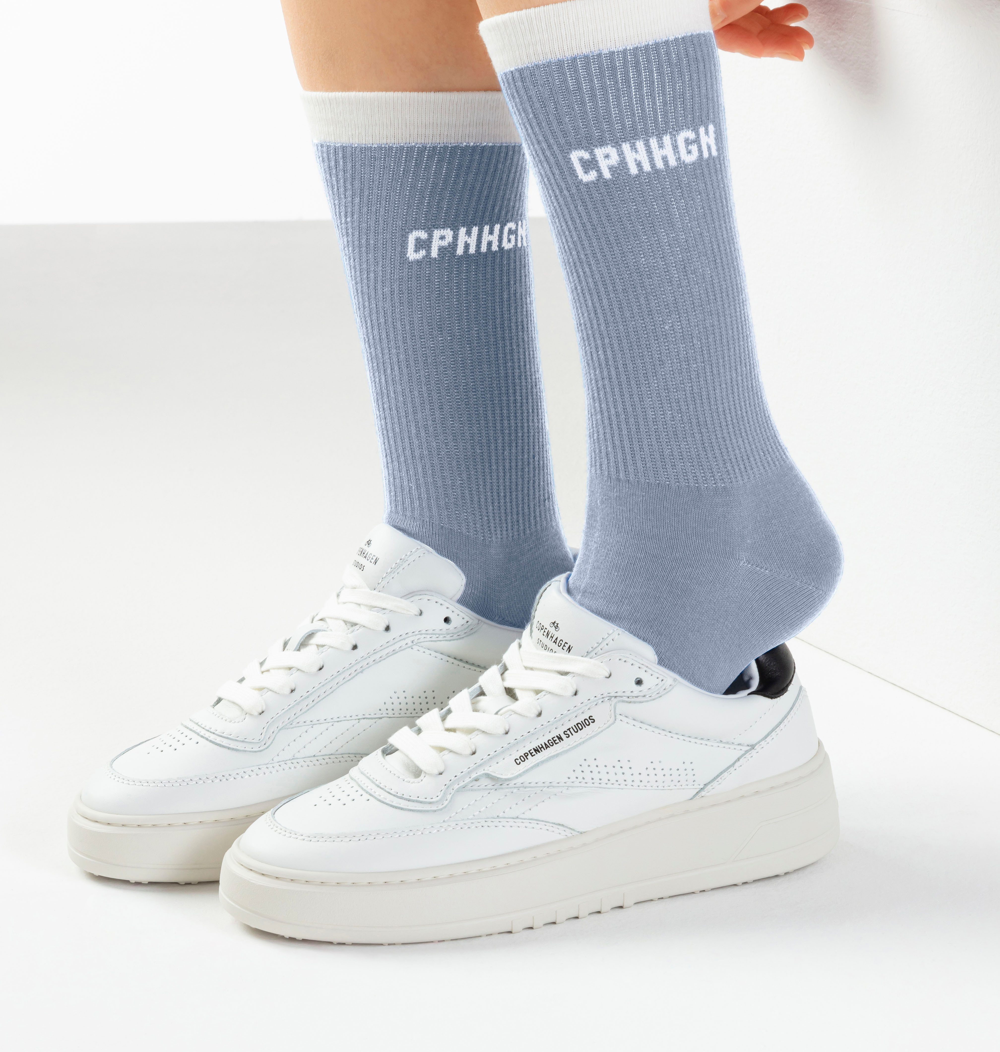 Copenhagen Studios Tennissokken met contrastkleurige band (set, 2 paar)