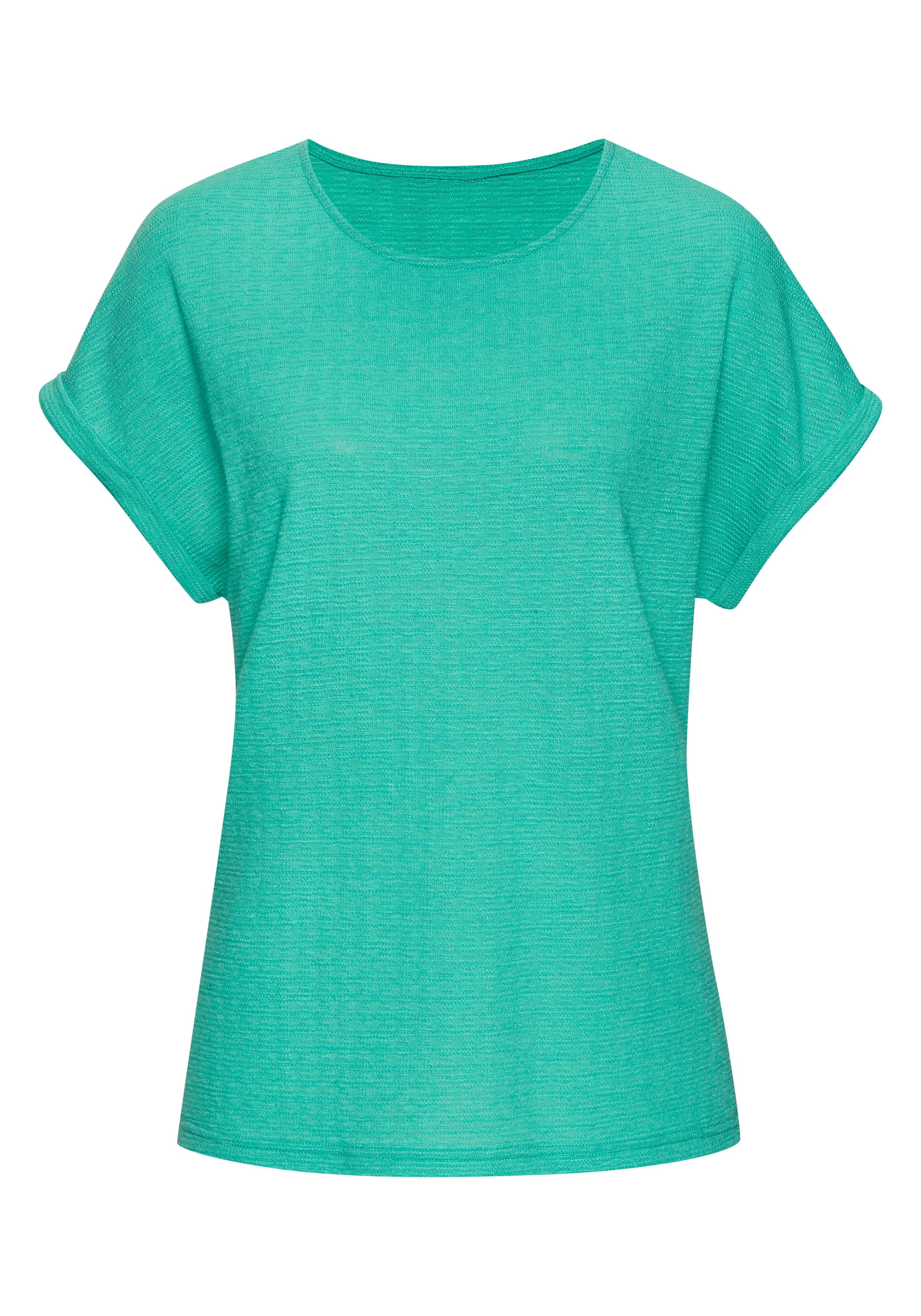 Vivance T-shirt Van strijkvrije structuur brei van kreukvrije structuurbrei en met gerecycled polyestervezels (Set van 2)