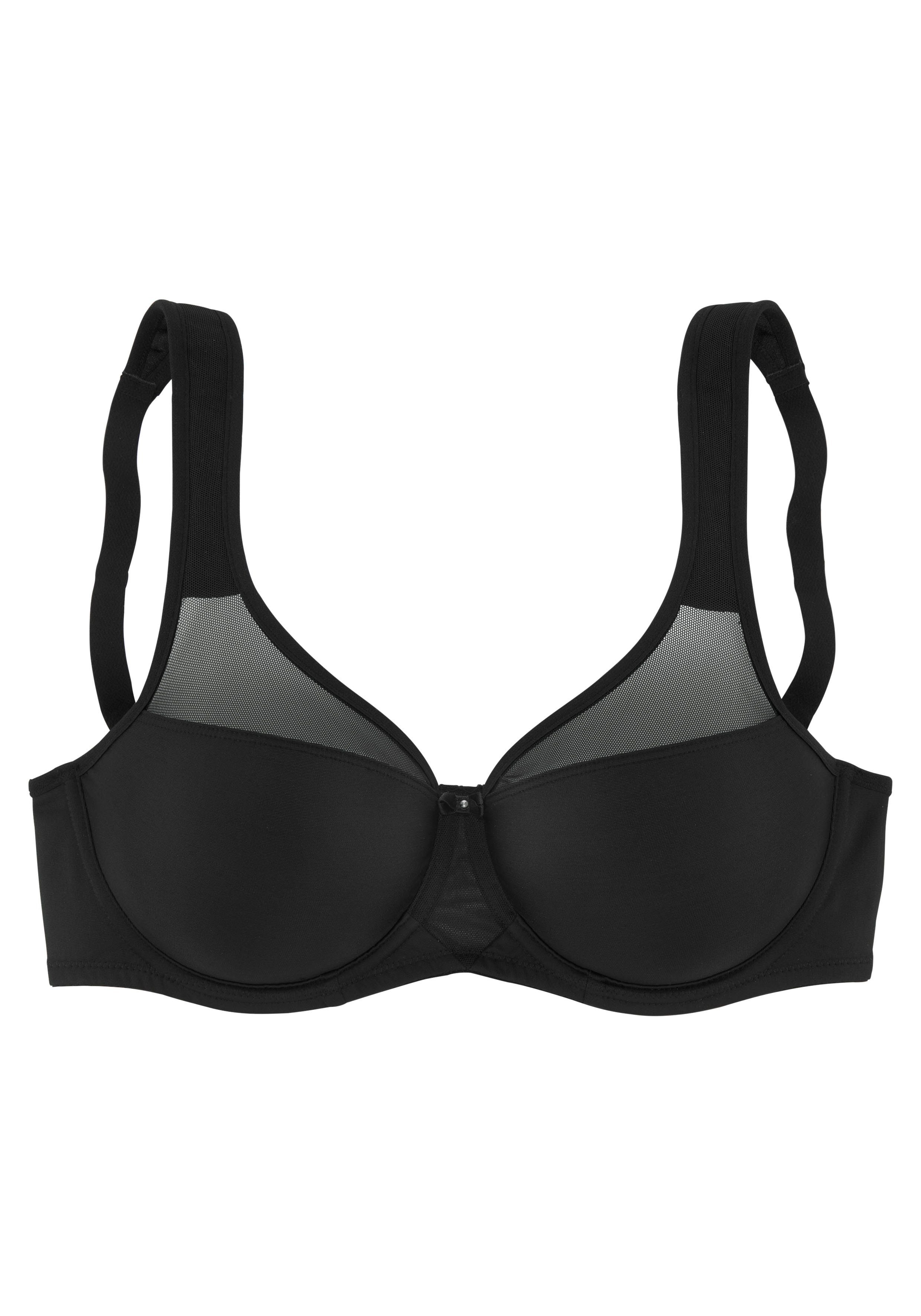 Nuance Minimizer-bh met beugels en modieuze mesh minimizer bh's maat 105 F zwart