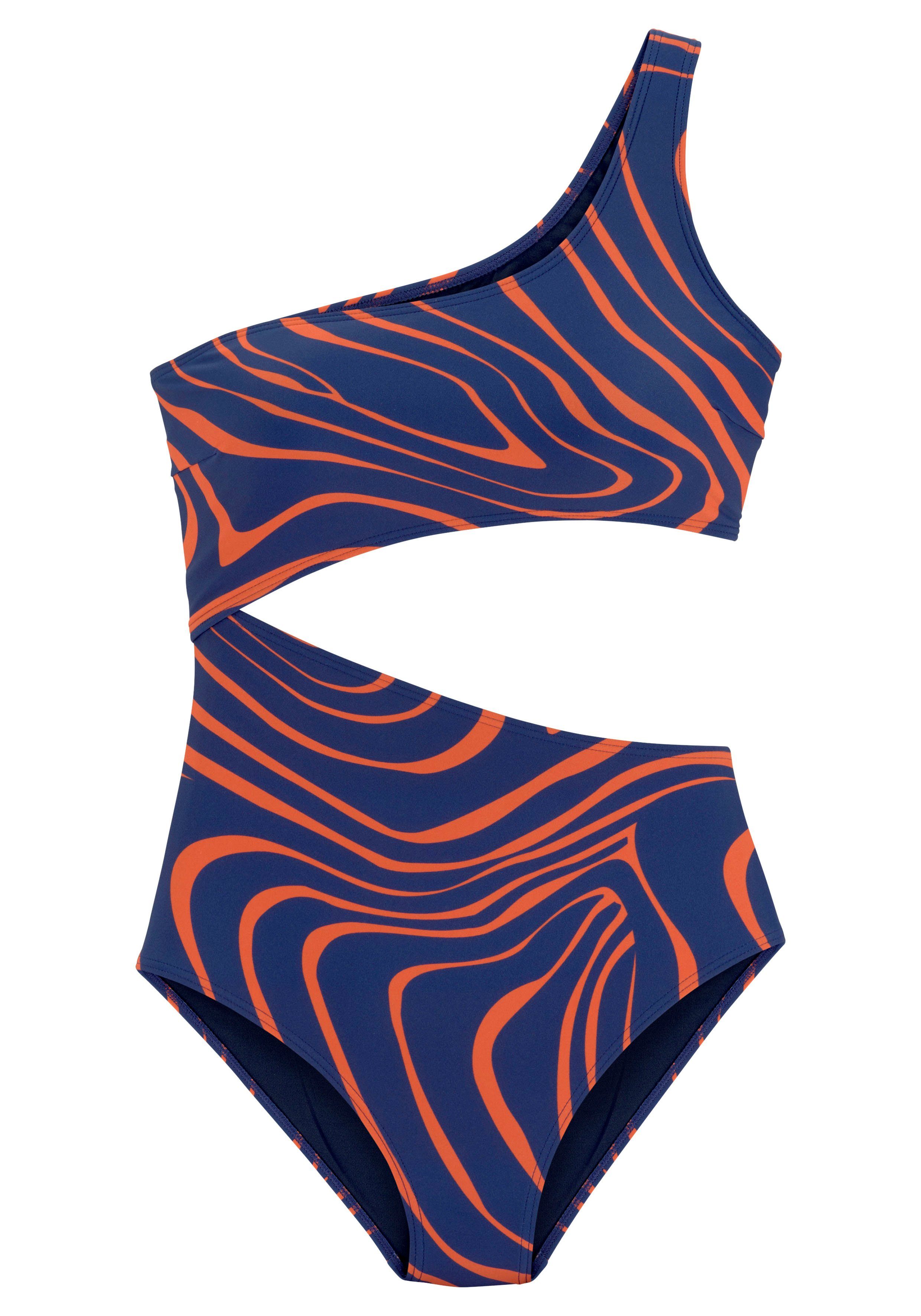 Buffalo Monokini Dune in asymmetrische snit zonder beugel maat C/D C/D blauw
