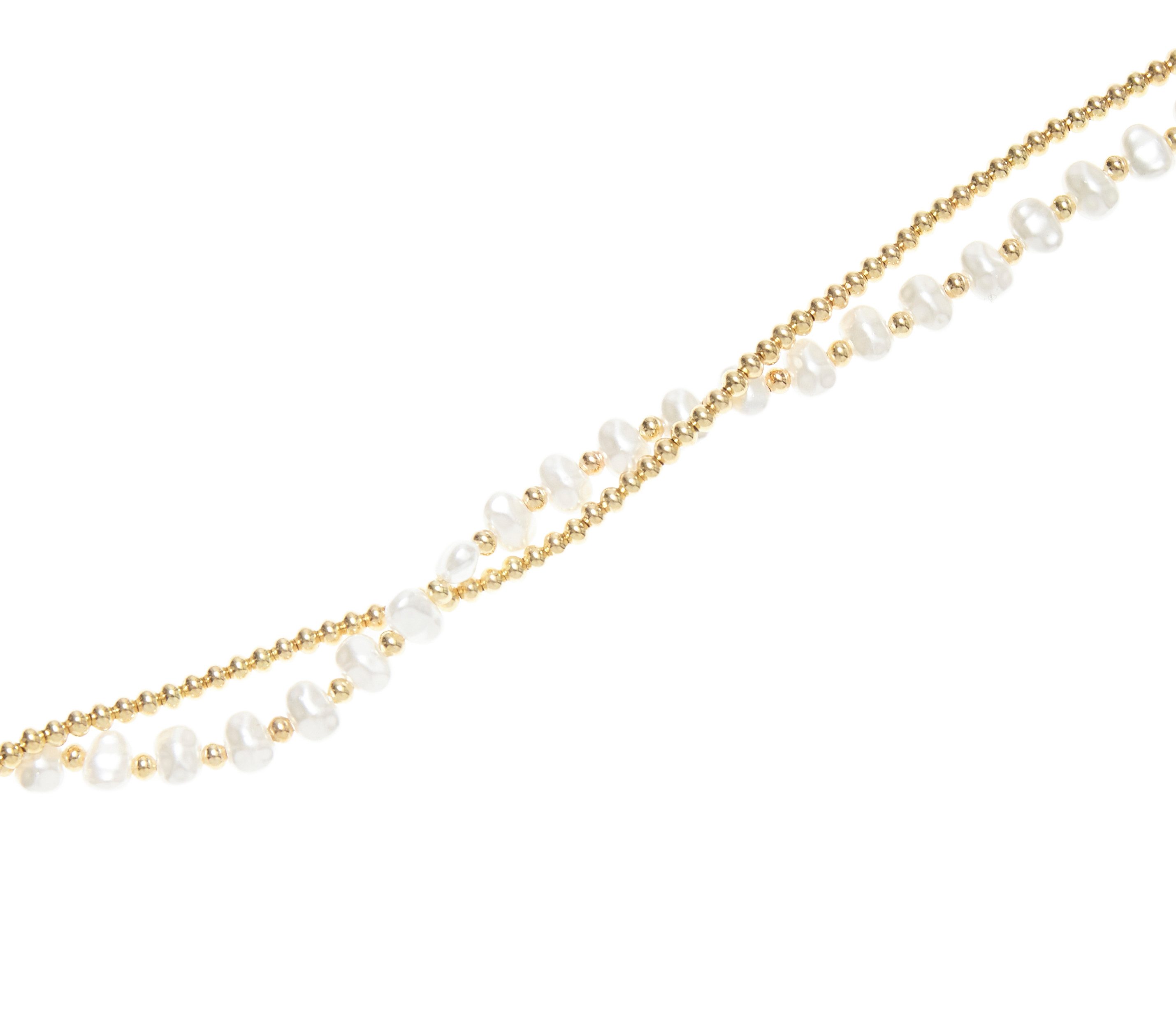 Lascana Enkelkettinkje met imitatie zoetwaterparels, enkelketting-armband, enkelketting set