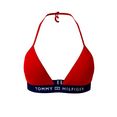 tommy hilfiger swimwear triangel-bikinitop met logoband rood