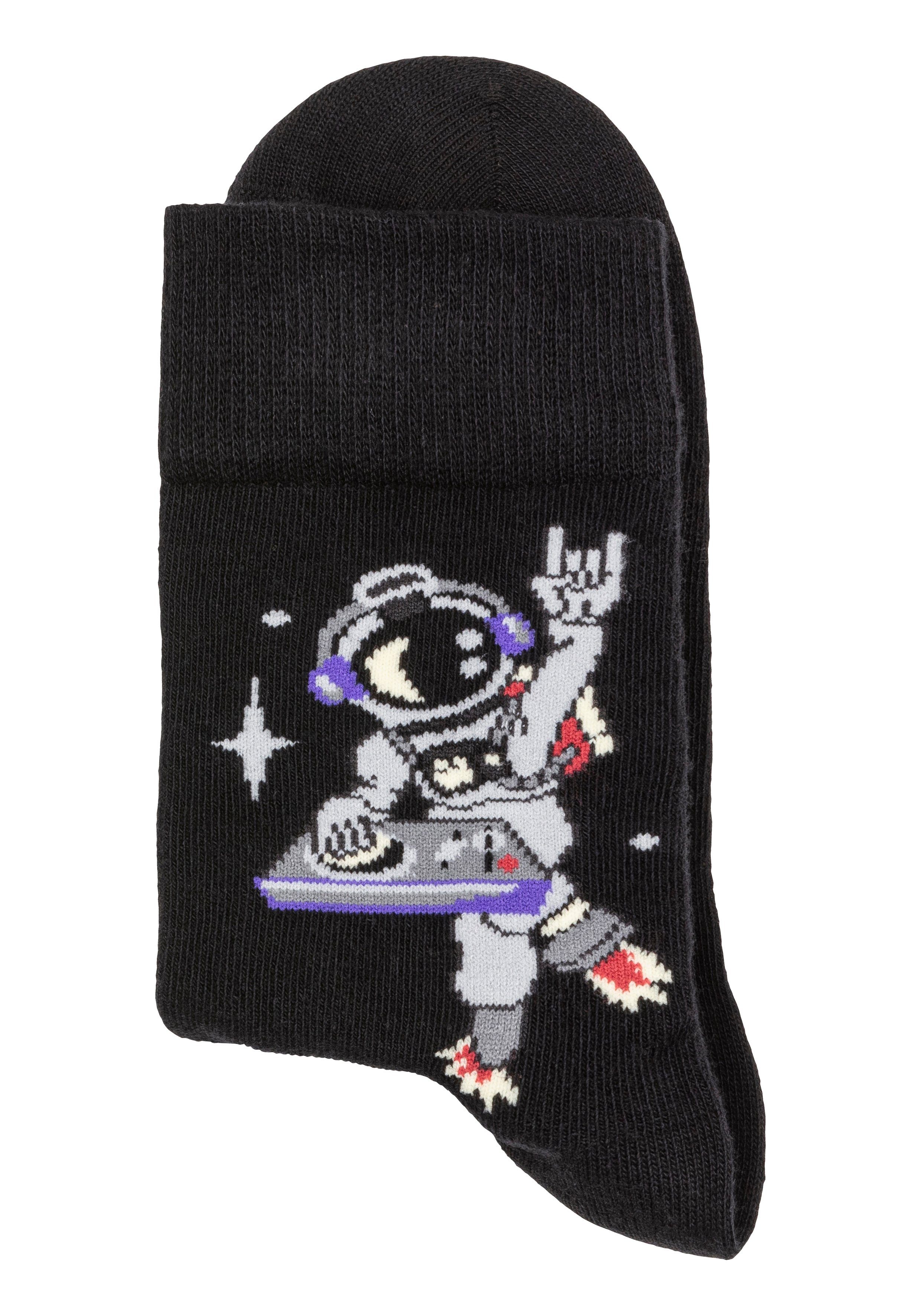 H.I.S Sokken met astronaut-motieven (set, 5 paar)