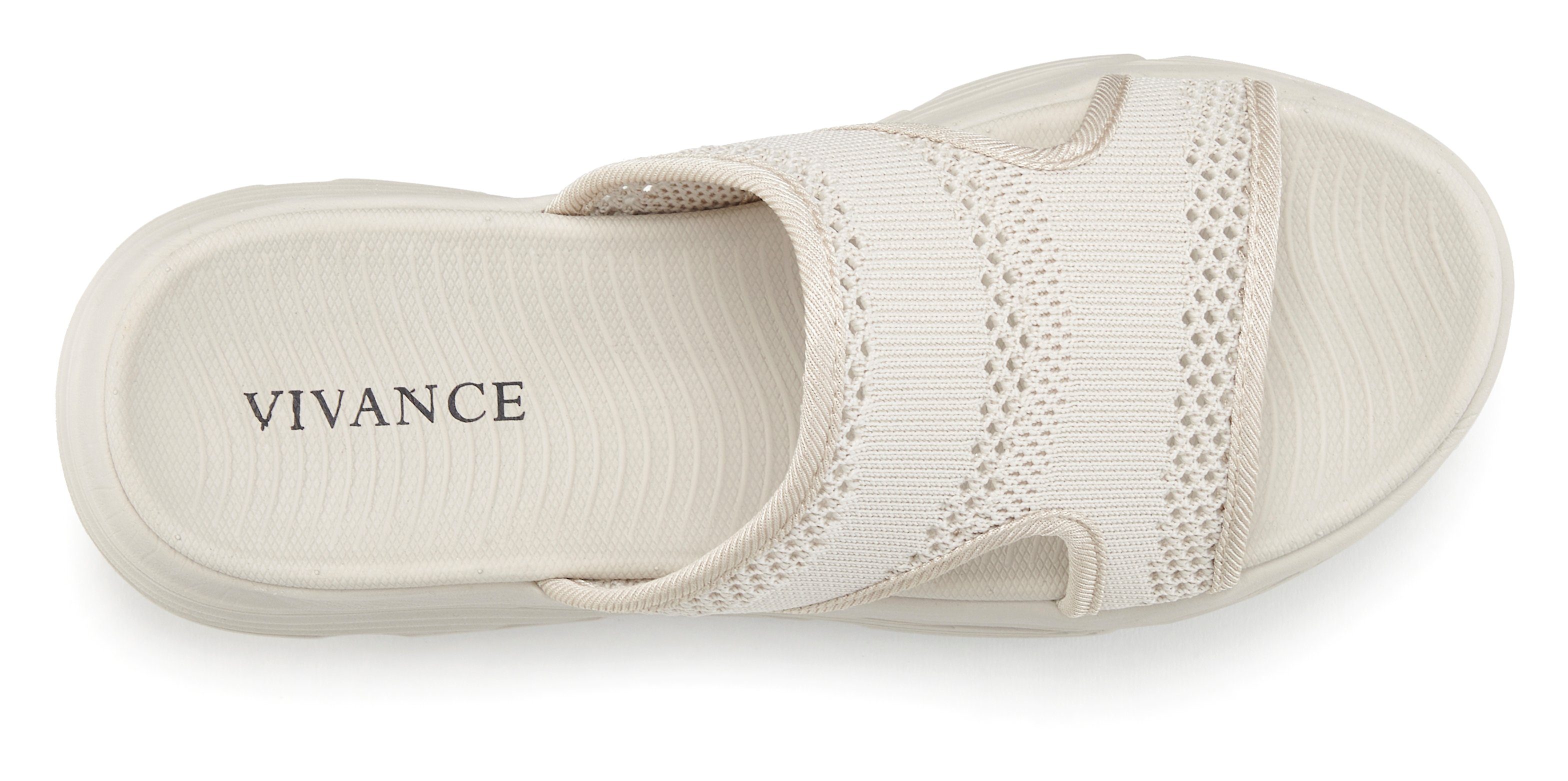 Vivance Slippers Mules, sandaal, open schoen met modieuze chunky-zool VEGAN