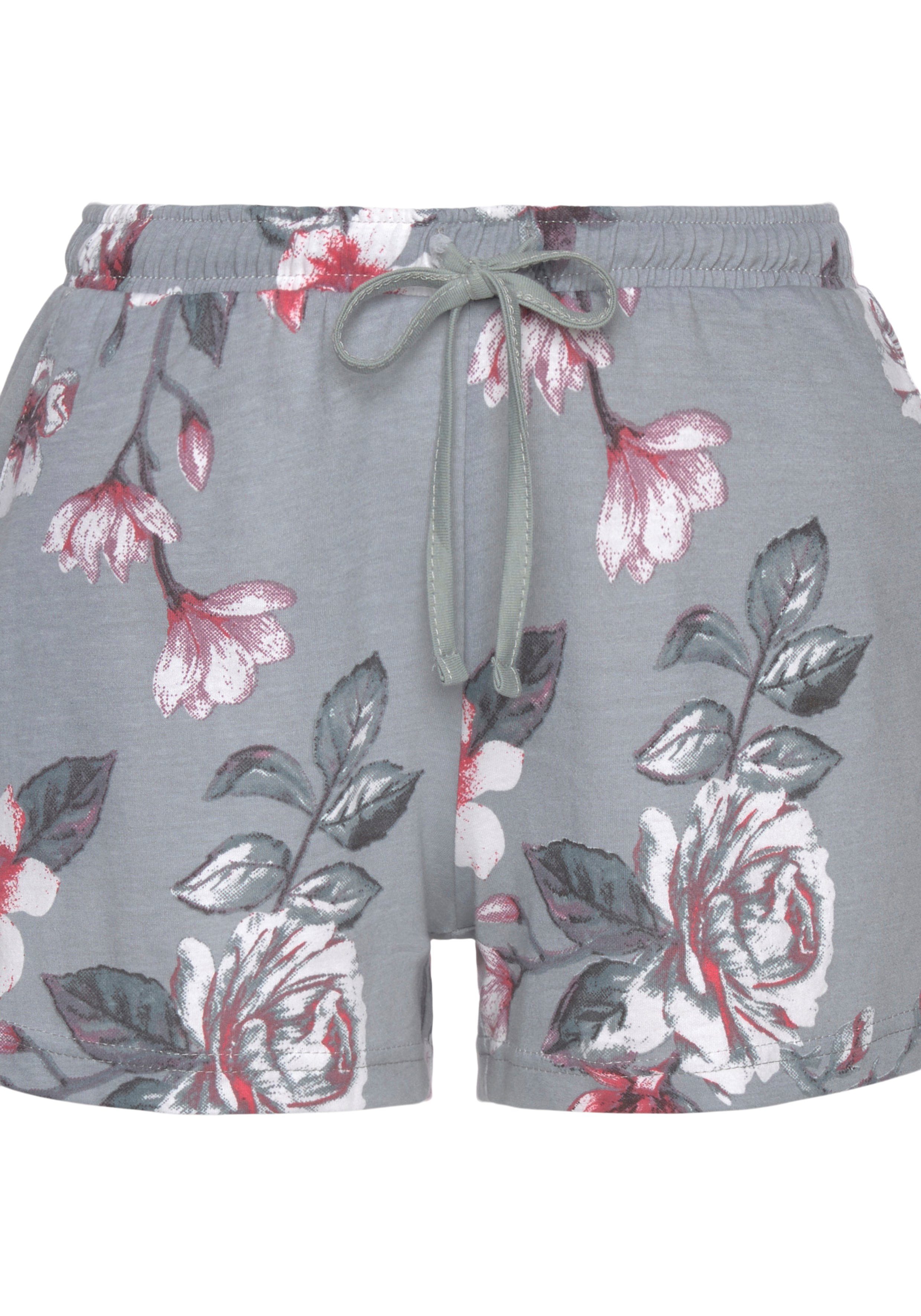 Vivance Dreams Shortama met bloemenprint (2-delig, 1 stuk)