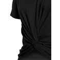 lascana shirt met korte mouwen in verkorte lengte zwart