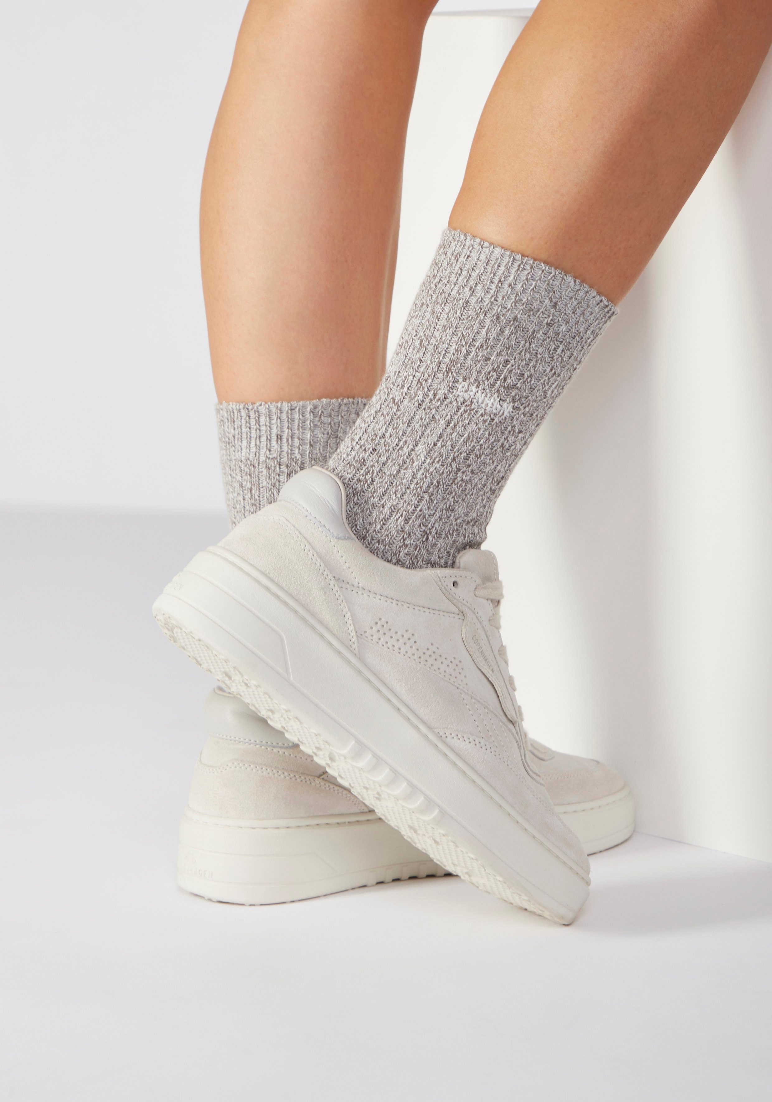 Copenhagen Studios Basic sokken geribbeld met logo borduurwerk (1 paar)