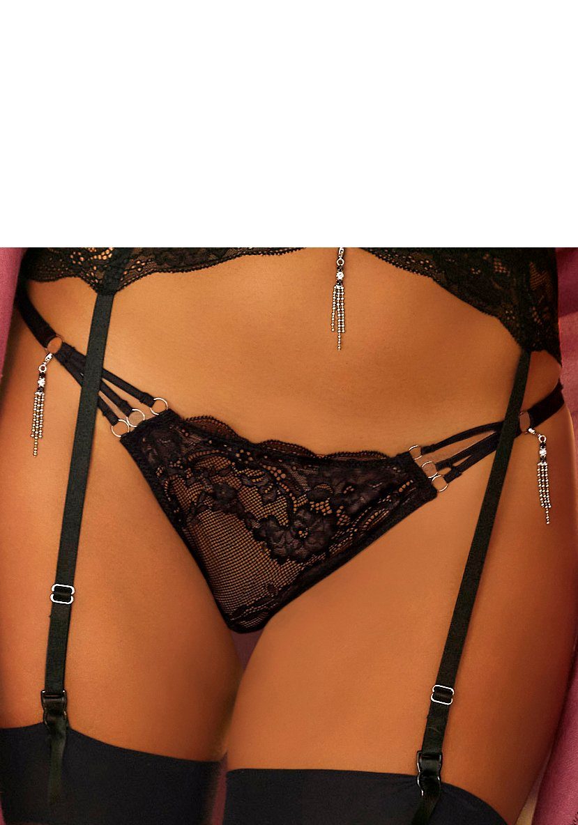 Lascana String met opvallende glitteraccessoires