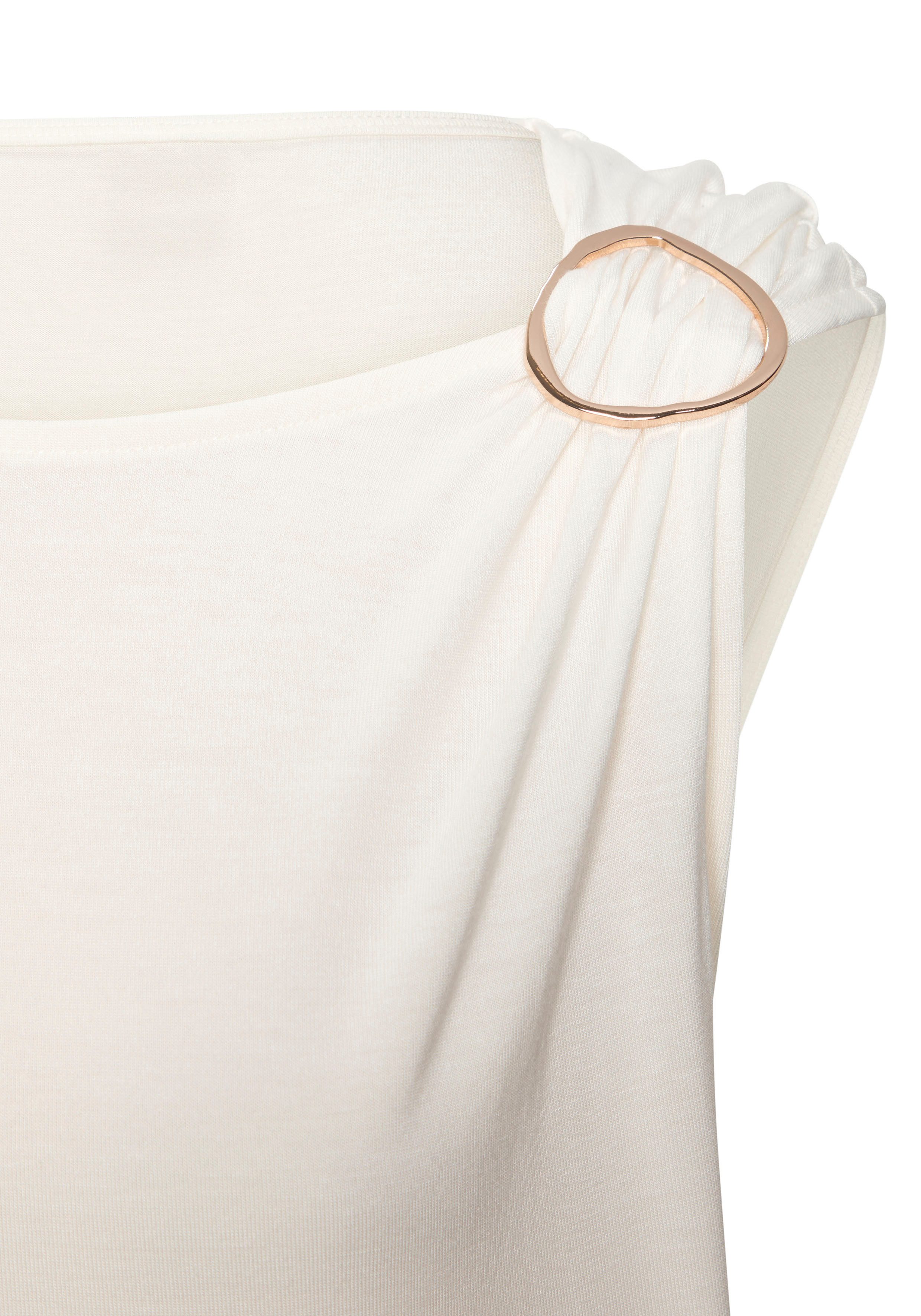 Vivance Shirt met korte mouwen met decoratieve gesp, zomertop, casual