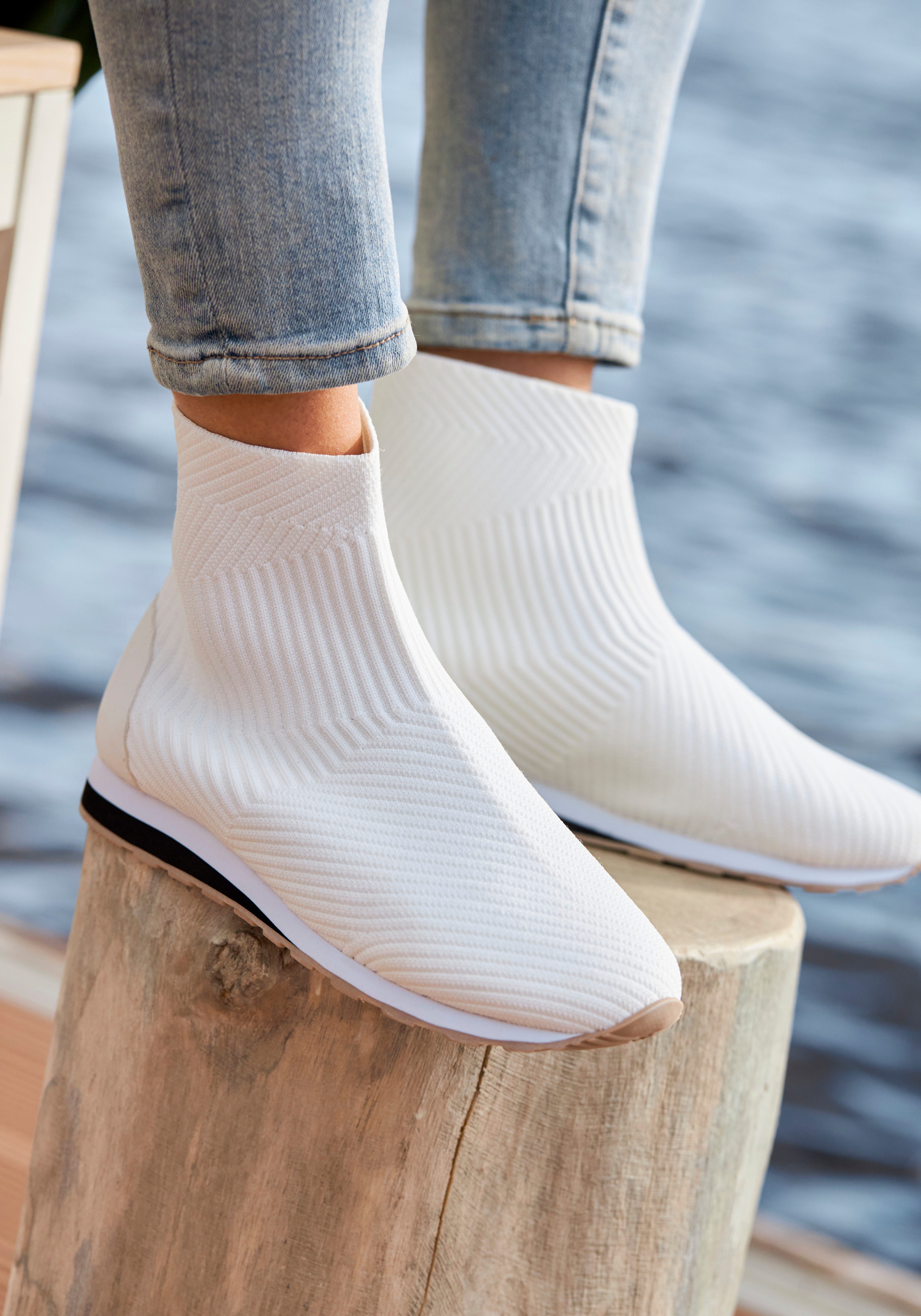 Vivance Sneakers van elastisch materiaal, om in te glijden vegan schoenen maat 42 wit