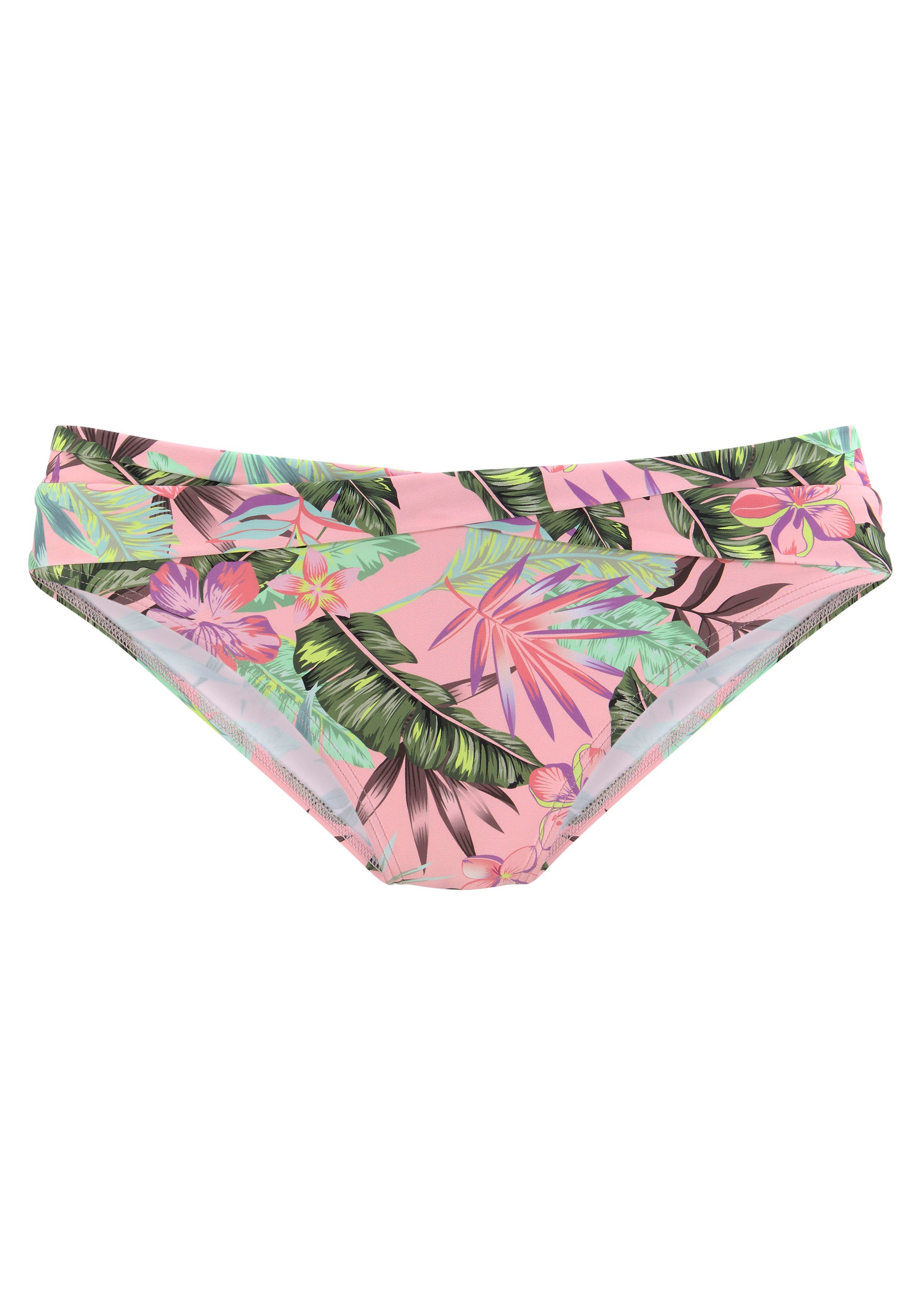 s.oliver red label beachwear bikinibroekje azalea met gedraaide band roze